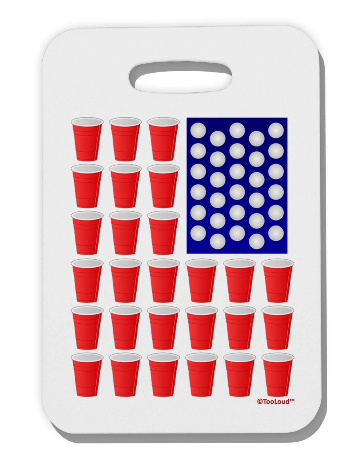 Beer Pong Flag Thick Plastic Luggage Tag-Luggage Tag-TooLoud-White-One Size-Davson Sales