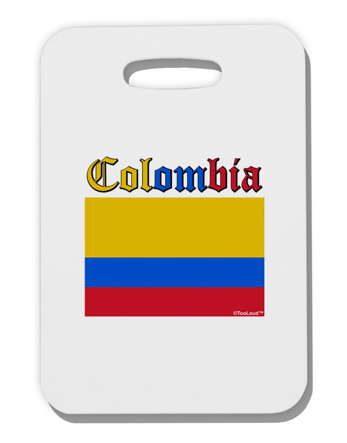 Colombia Flag Thick Plastic Luggage Tag-Luggage Tag-TooLoud-White-One Size-Davson Sales