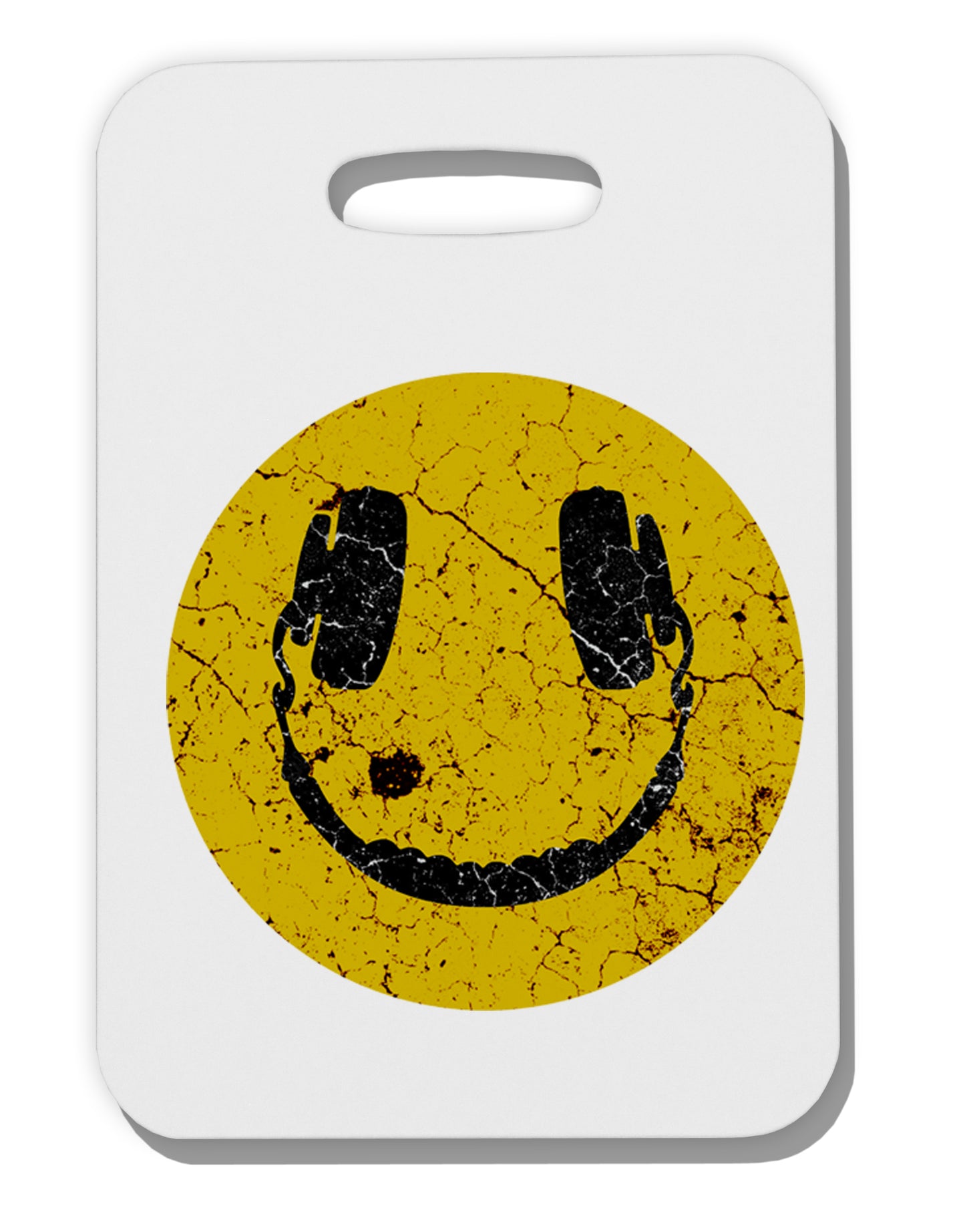 EDM Smiley Face Thick Plastic Luggage Tag by TooLoud-Luggage Tag-TooLoud-White-One Size-Davson Sales