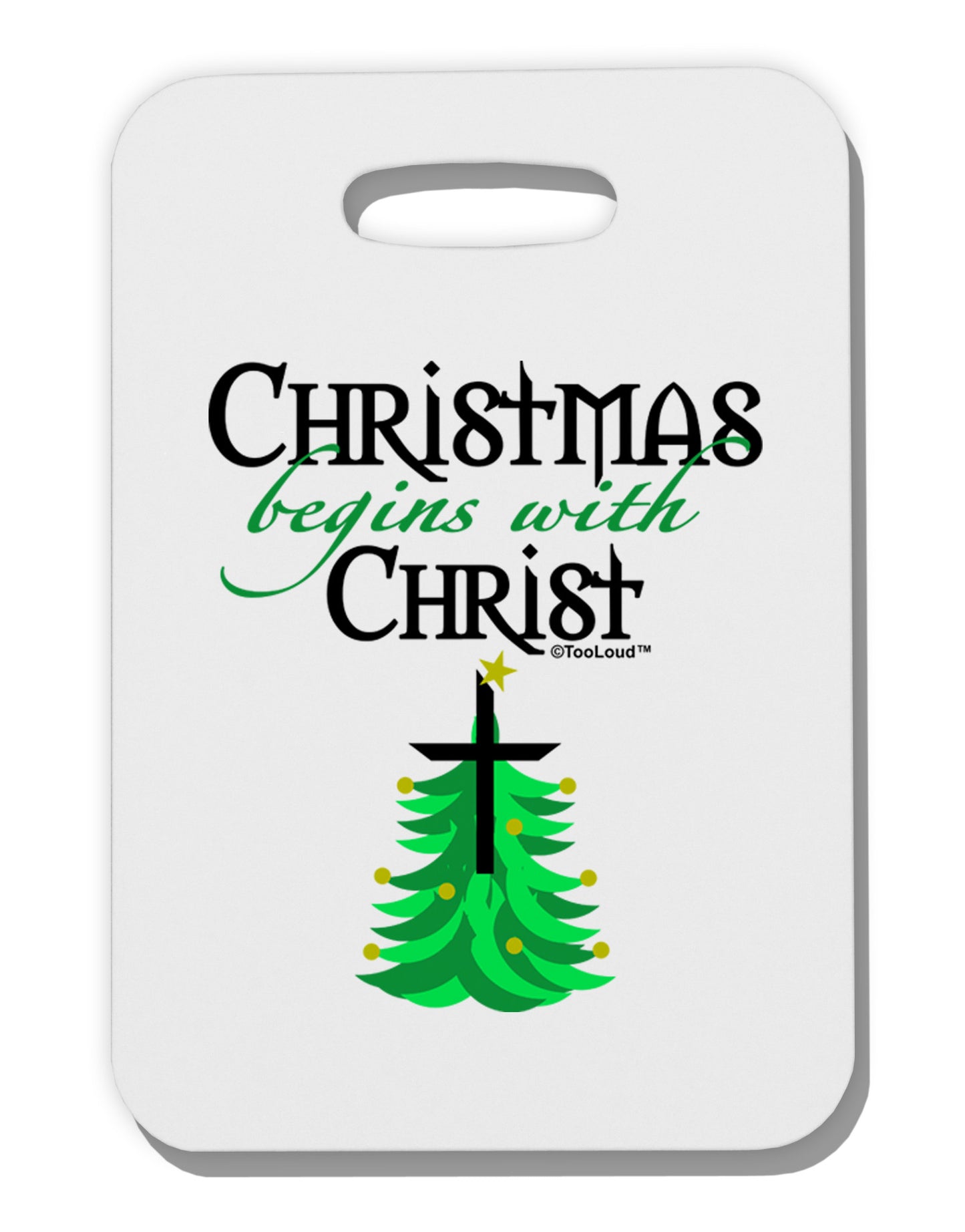 Begins With Christ Thick Plastic Luggage Tag-Luggage Tag-TooLoud-White-One Size-Davson Sales