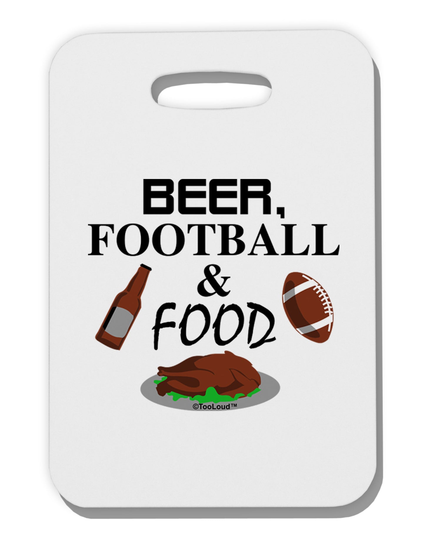 Beer Football Food Thick Plastic Luggage Tag-Luggage Tag-TooLoud-White-One Size-Davson Sales