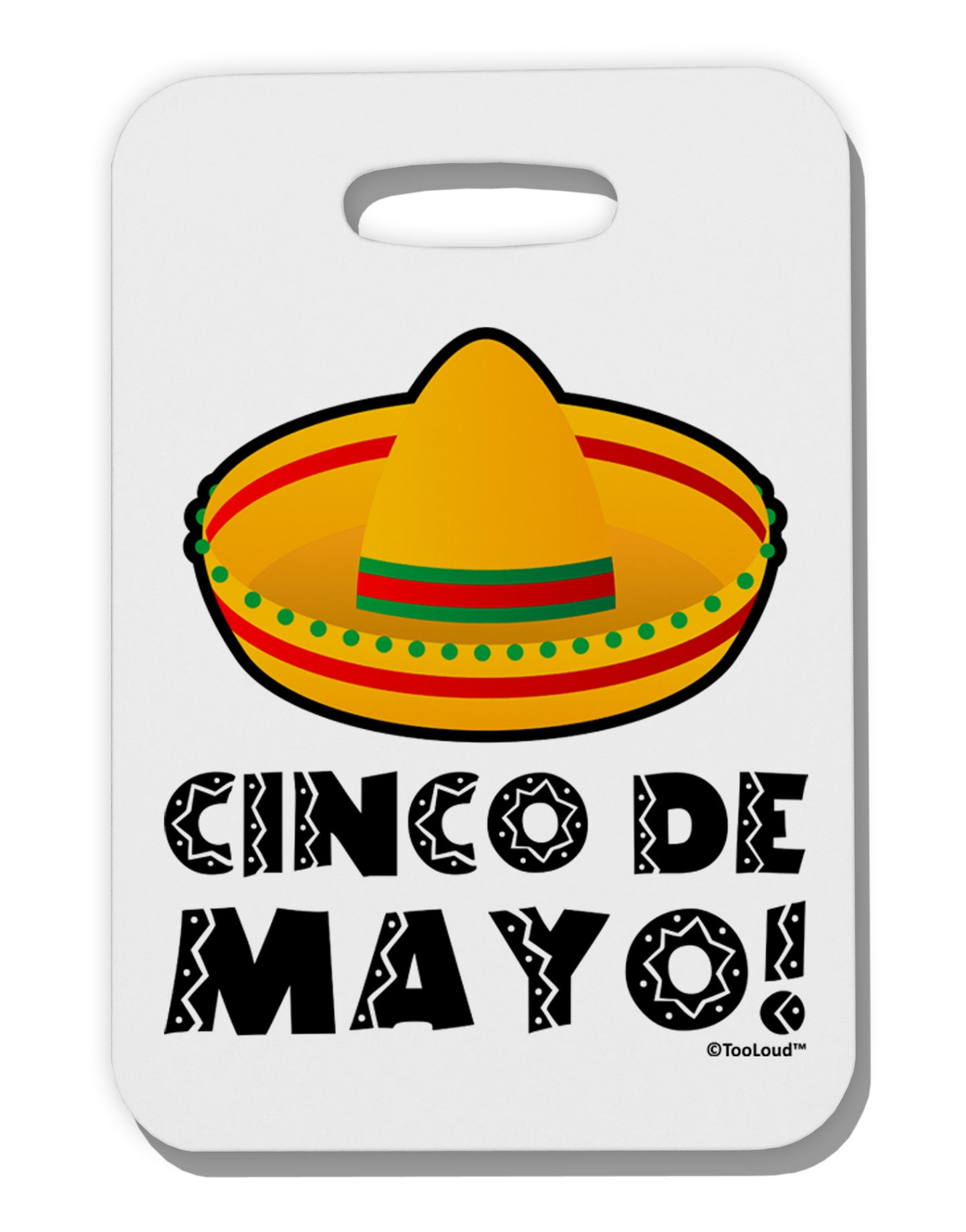 Sombrero Design - Cinco de Mayo Thick Plastic Luggage Tag by TooLoud-Luggage Tag-TooLoud-White-One Size-Davson Sales