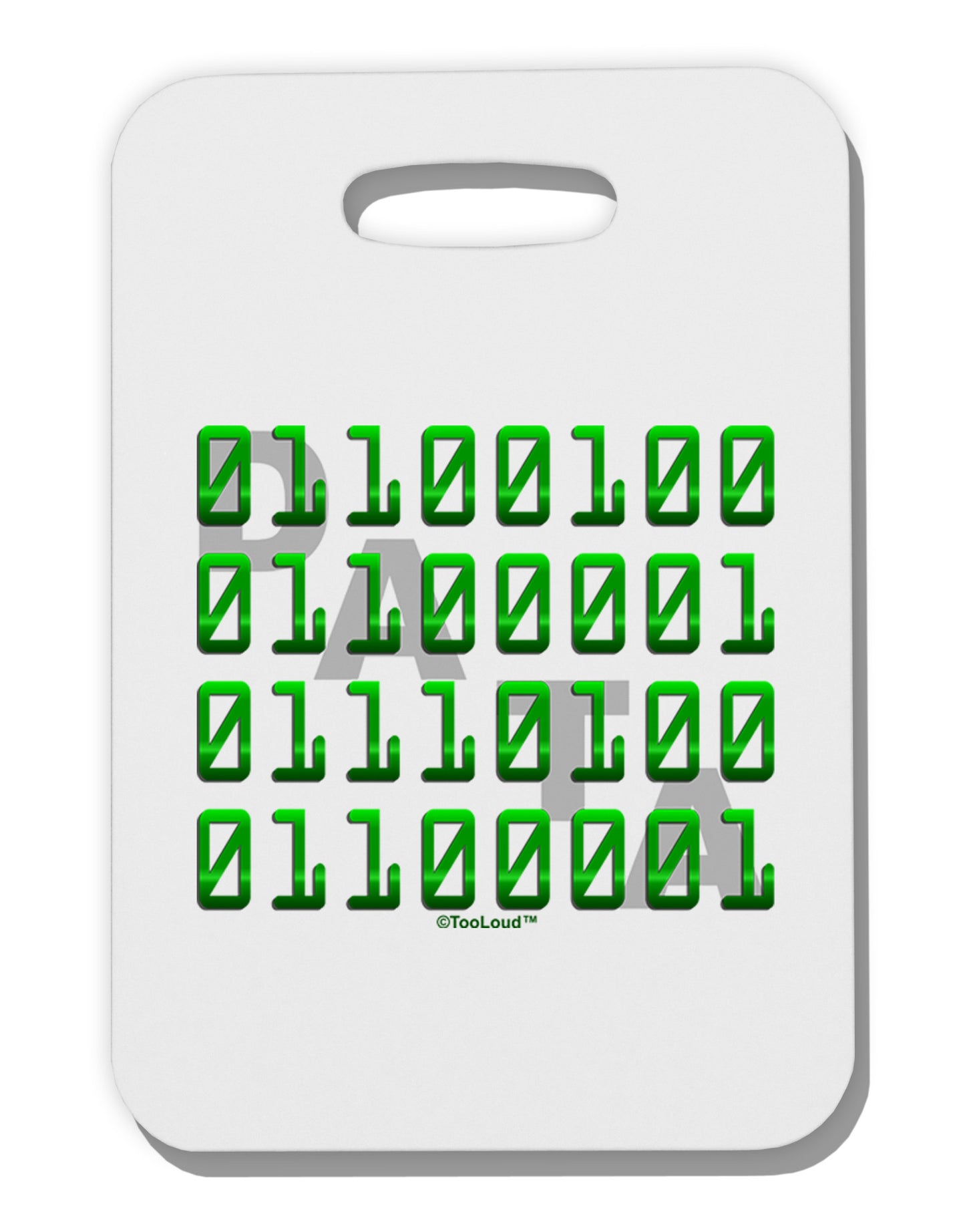 Binary Data Green Thick Plastic Luggage Tag-Luggage Tag-TooLoud-White-One Size-Davson Sales