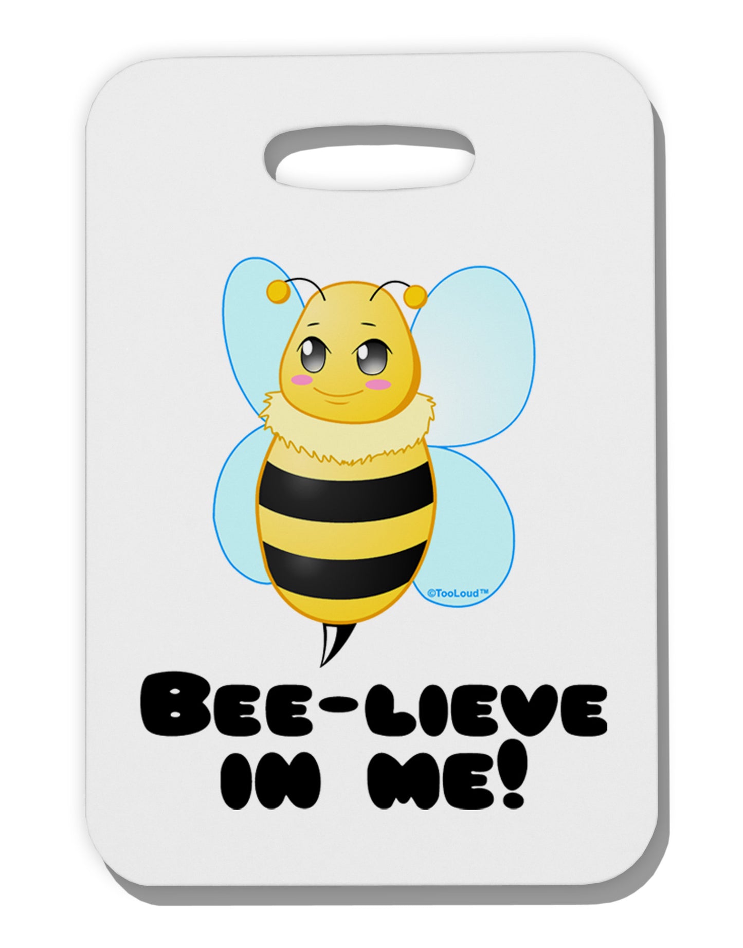 Bee-lieve In Me Thick Plastic Luggage Tag-Luggage Tag-TooLoud-White-One Size-Davson Sales