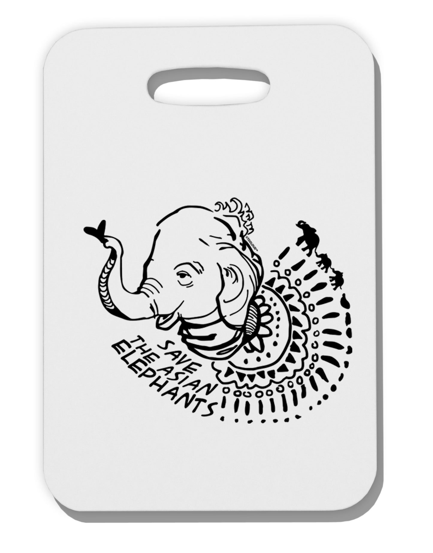 TooLoud Save the Asian Elephants Thick Plastic Luggage Tag-Luggage Tag-TooLoud-Davson Sales