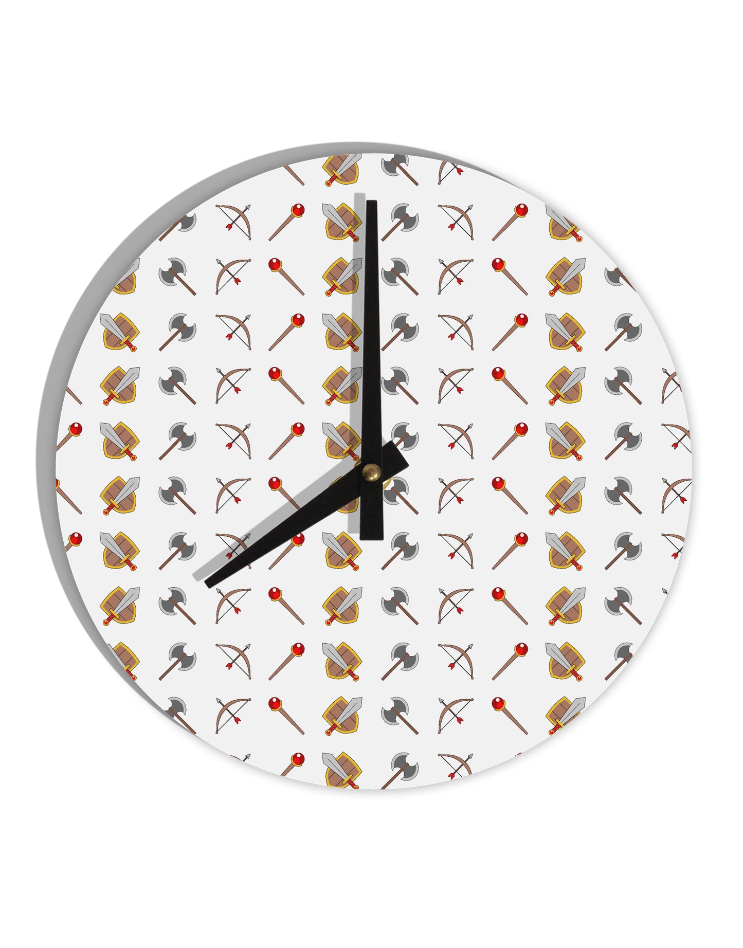 Fantasy Weapons 10 InchRound Wall Clock by TooLoud-Wall Clock-TooLoud-White-Davson Sales
