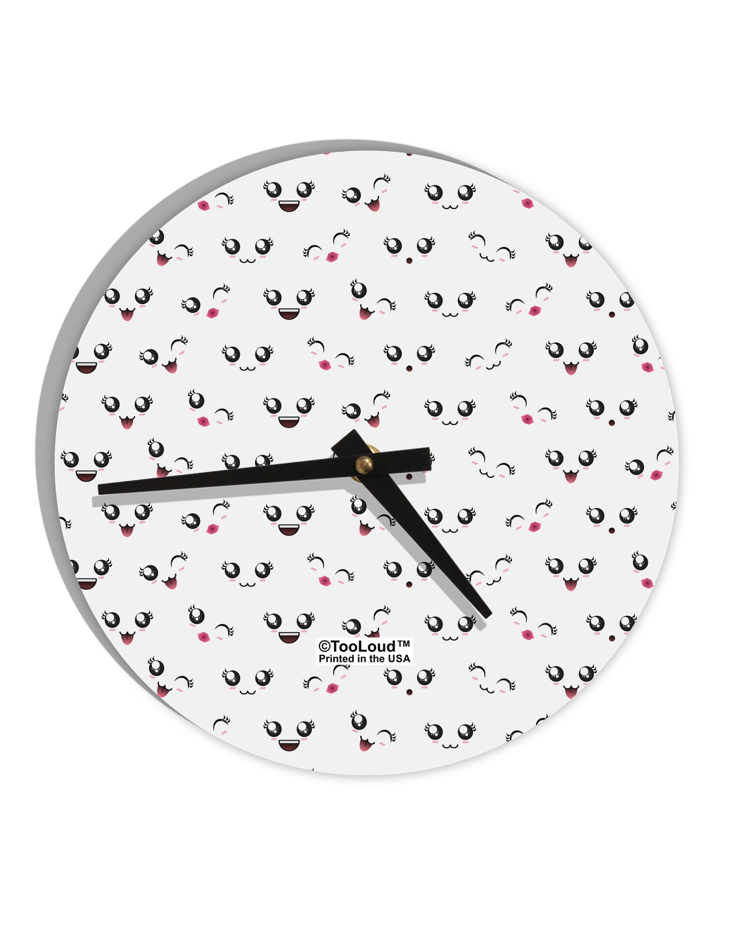 Kyu-T Faces AOP 10 InchRound Wall Clock All Over Print by TooLoud-Wall Clock-TooLoud-White-Davson Sales