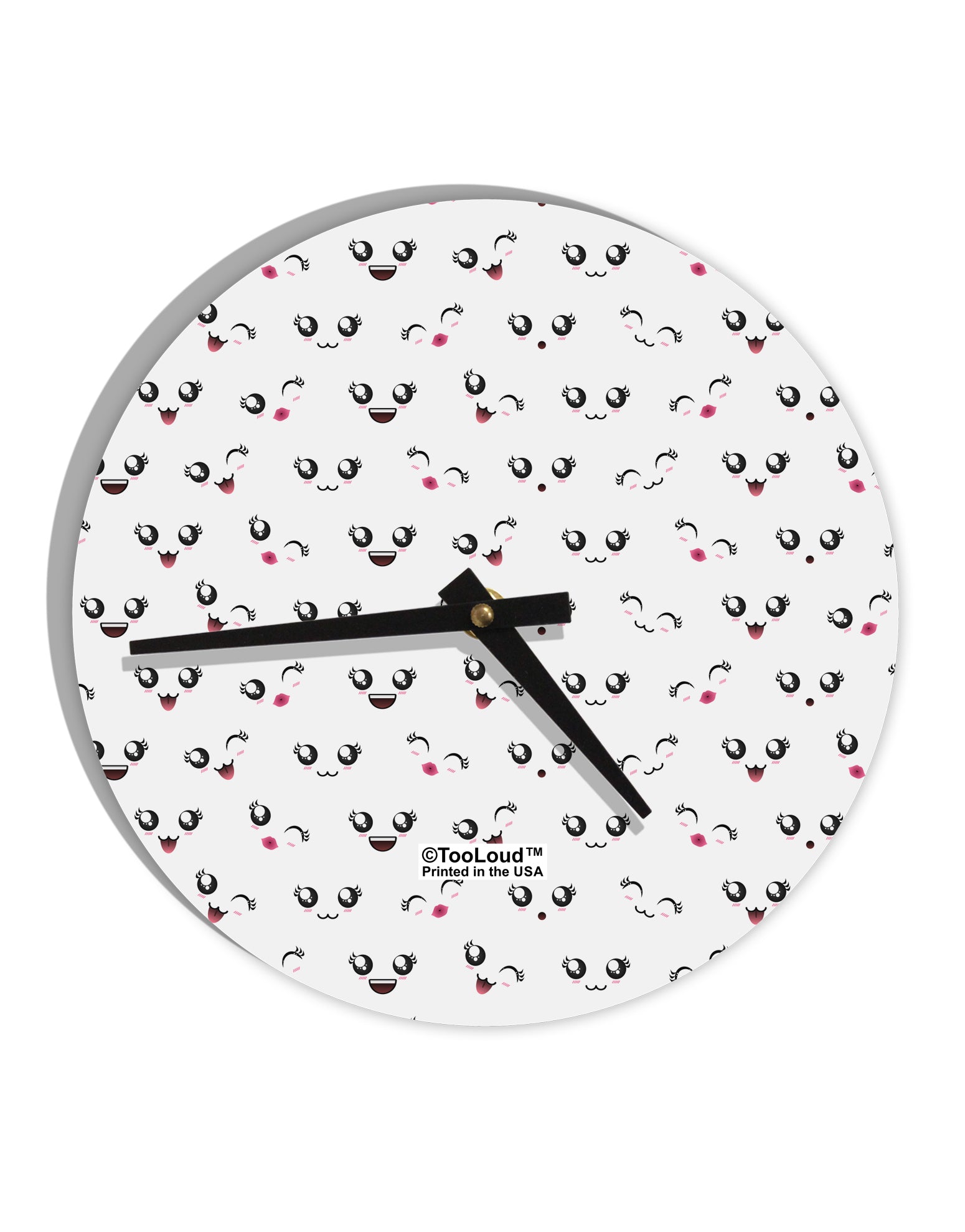 Kyu-T Faces AOP 10 InchRound Wall Clock All Over Print by TooLoud-Wall Clock-TooLoud-White-Davson Sales