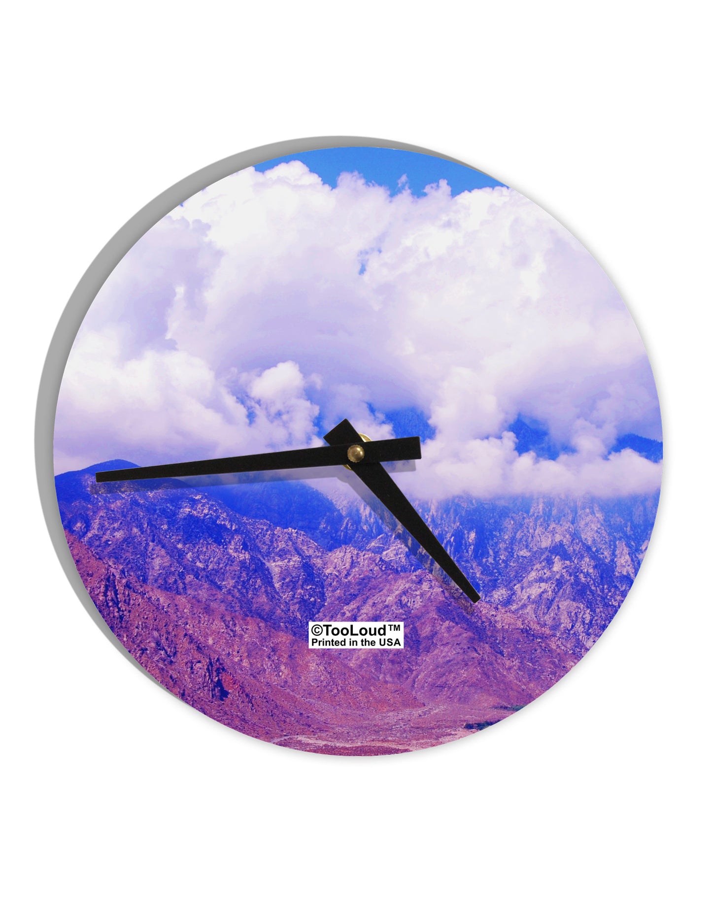 California Mountainscape 10 InchRound Wall Clock All Over Print-Wall Clock-TooLoud-White-Davson Sales