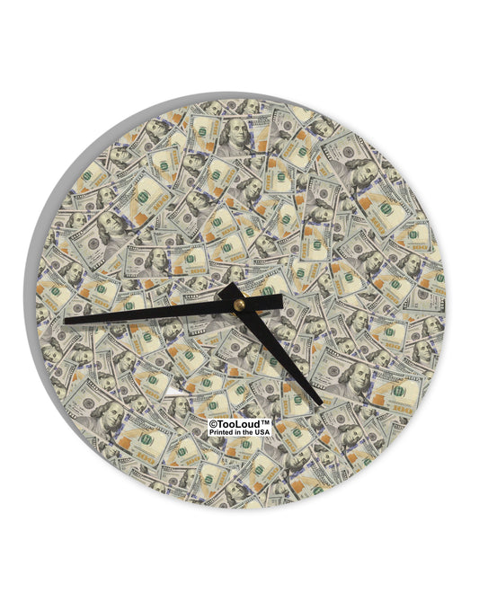 Benjamins 10 InchRound Wall Clock All Over Print by TooLoud-Wall Clock-TooLoud-White-Davson Sales