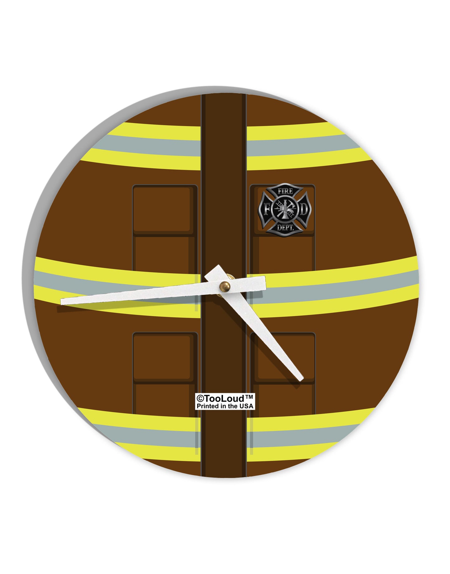 Firefighter Brown AOP 10 InchRound Wall Clock All Over Print-Wall Clock-TooLoud-White-Davson Sales