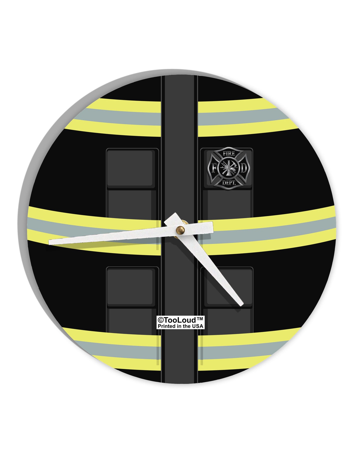 Firefighter Black AOP 10 InchRound Wall Clock All Over Print-Wall Clock-TooLoud-White-Davson Sales