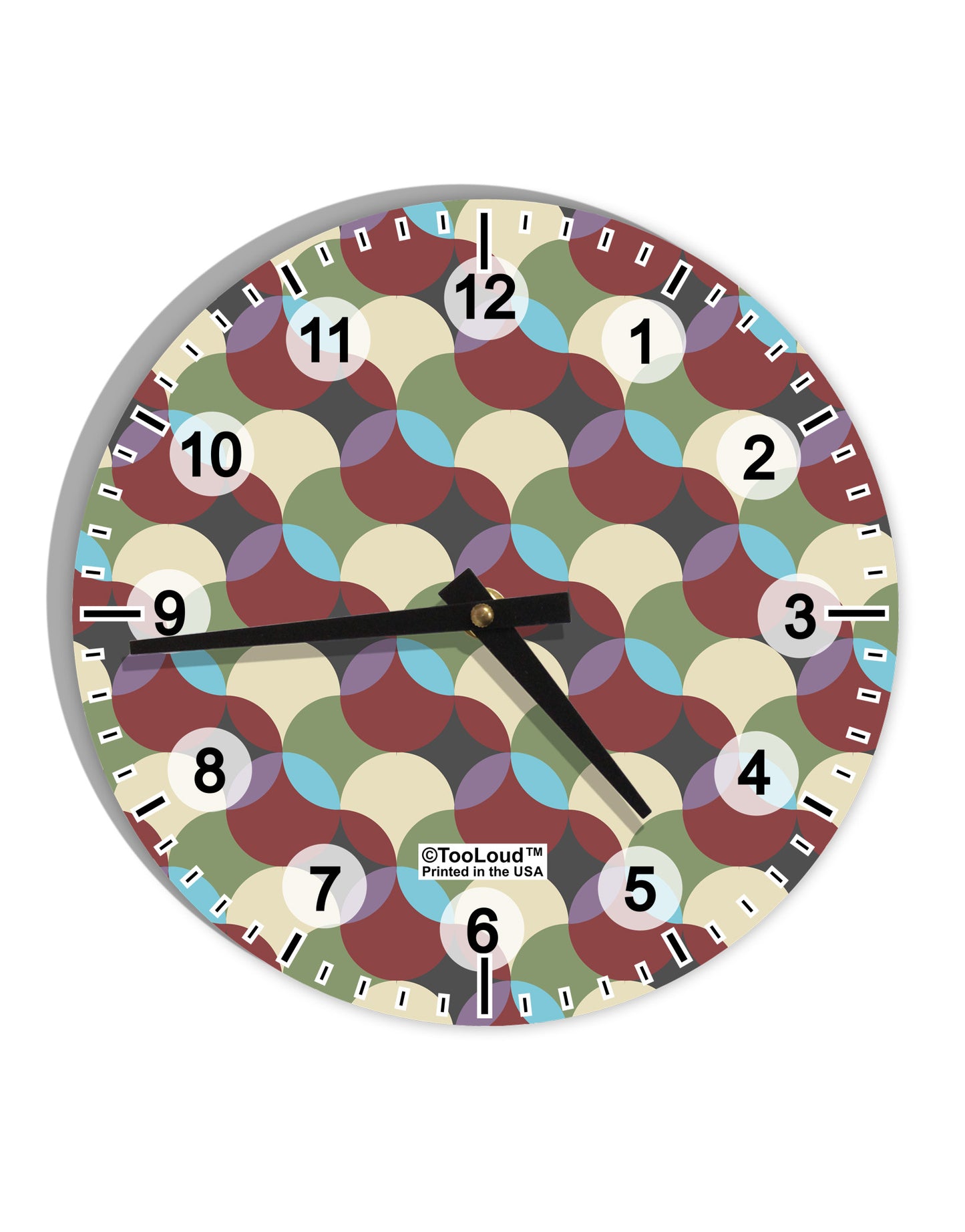 Geometric Abstract AOP 10 InchRound Wall Clock with Numbers All Over Print by TooLoud-Wall Clock-TooLoud-White-Davson Sales