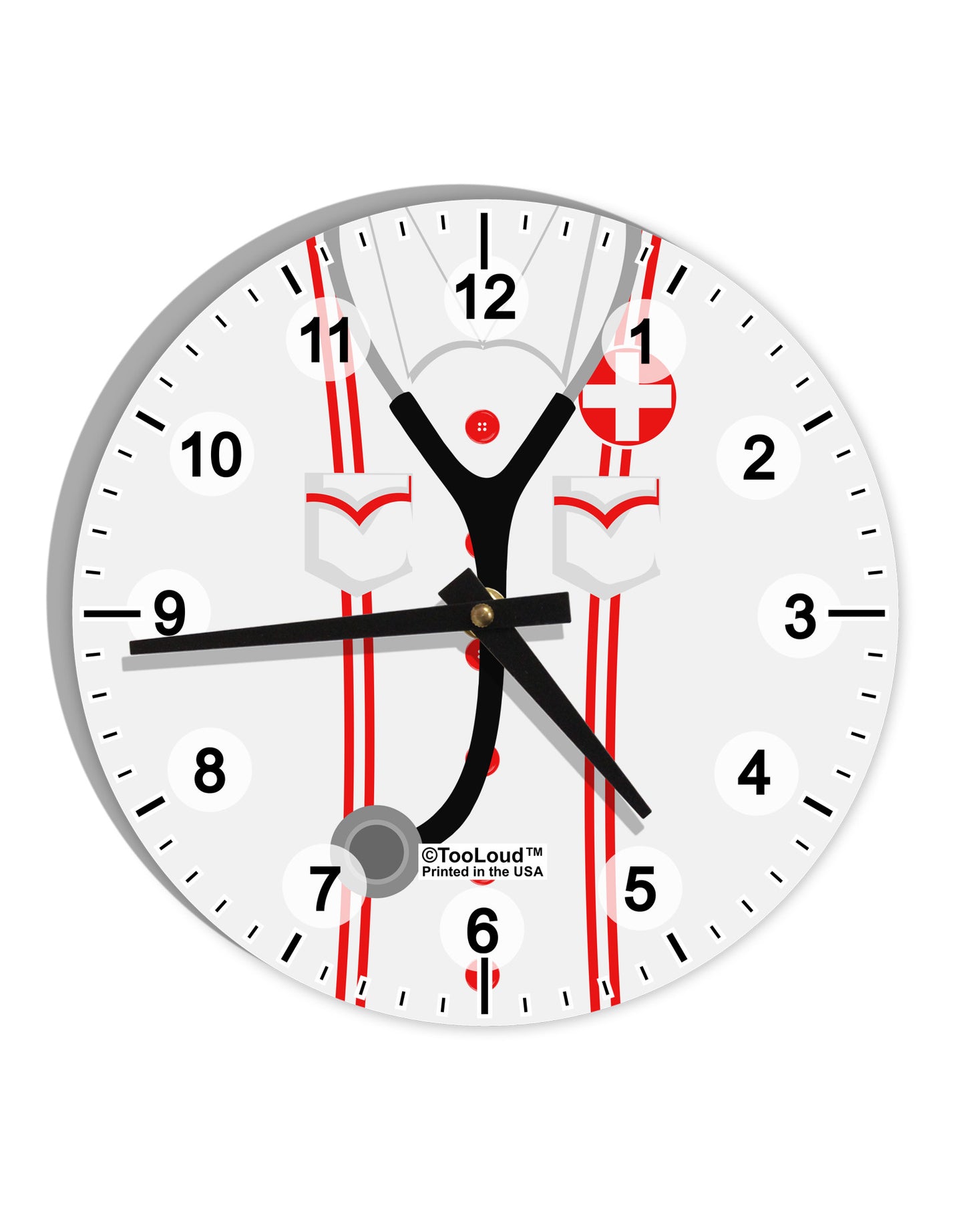 Nurse AOP 10 InchRound Wall Clock with Numbers All Over Print-Wall Clock-TooLoud-White-Davson Sales