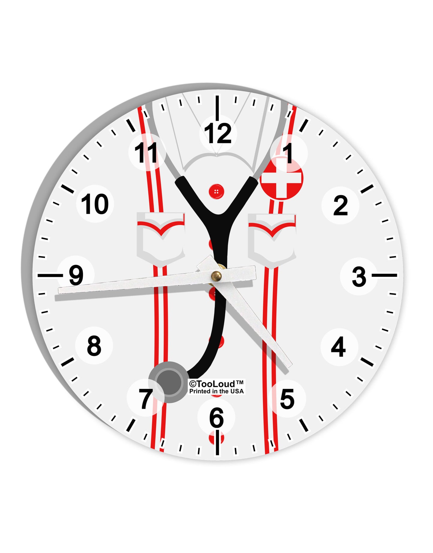 Nurse AOP 10 InchRound Wall Clock with Numbers All Over Print-Wall Clock-TooLoud-White-Davson Sales