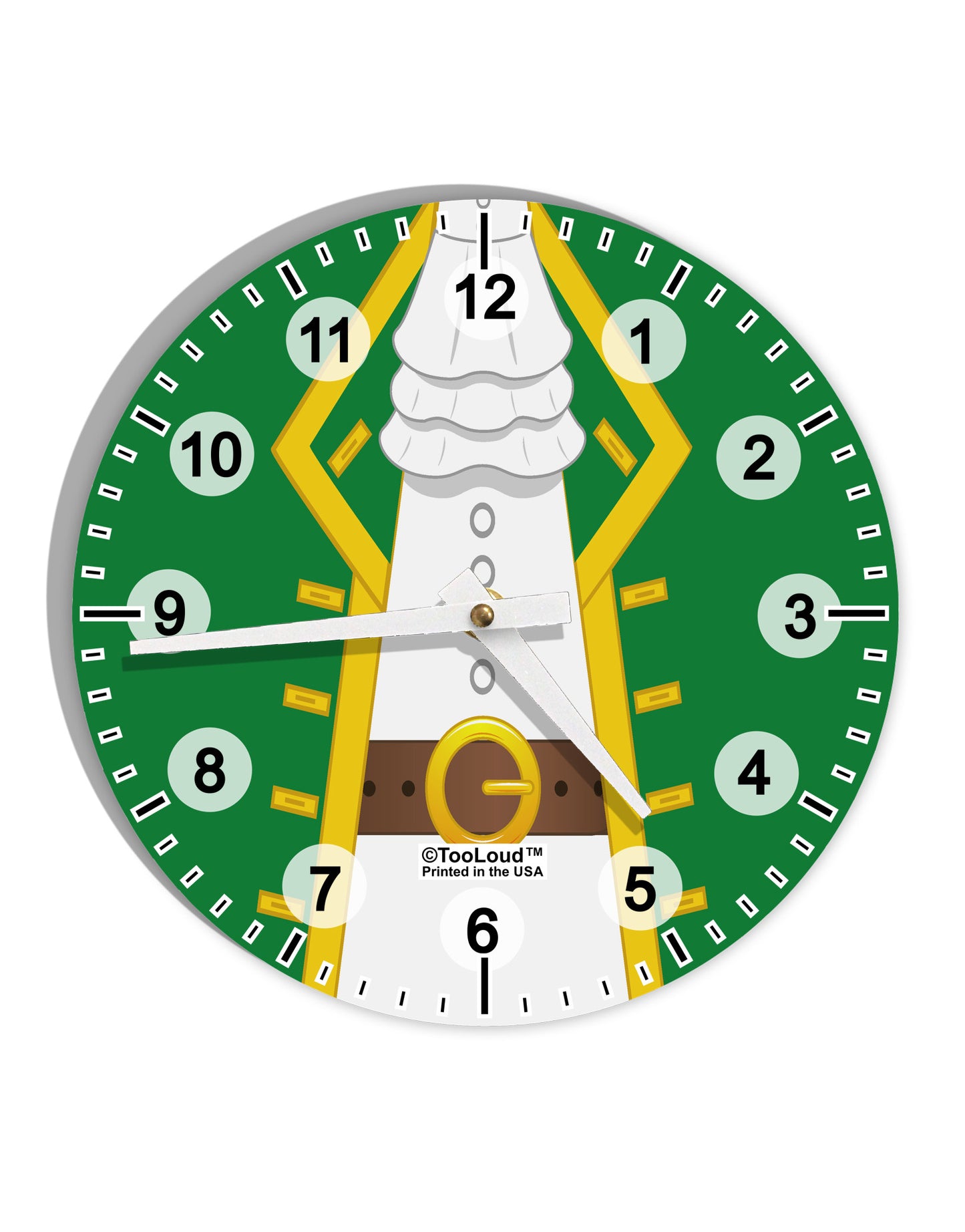 Pirate Captain Costume - Green 10 InchRound Wall Clock with Numbers All Over Print-Wall Clock-TooLoud-White-Davson Sales