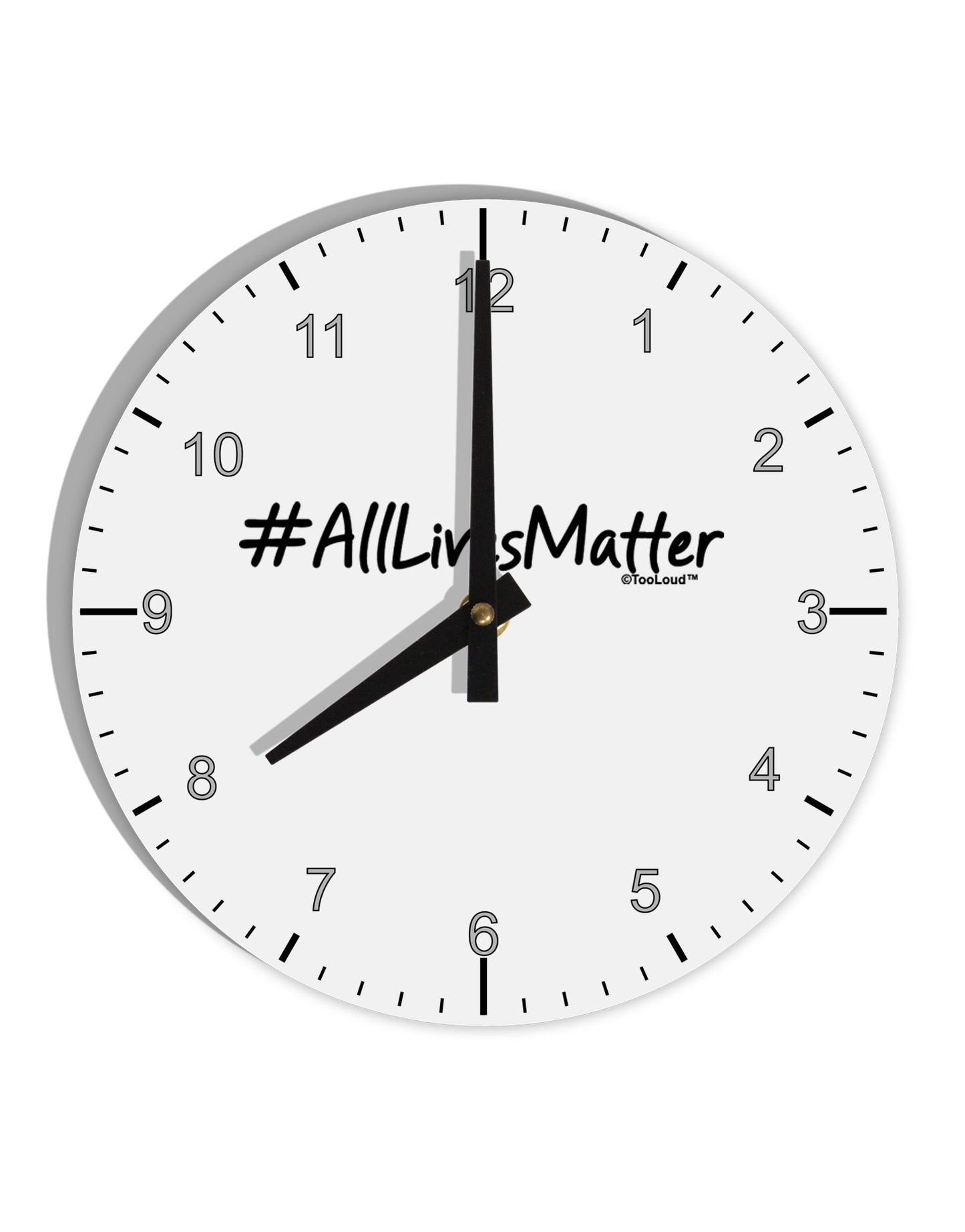 Hashtag AllLivesMatter 10 InchRound Wall Clock with Numbers-Wall Clock-TooLoud-White-Davson Sales