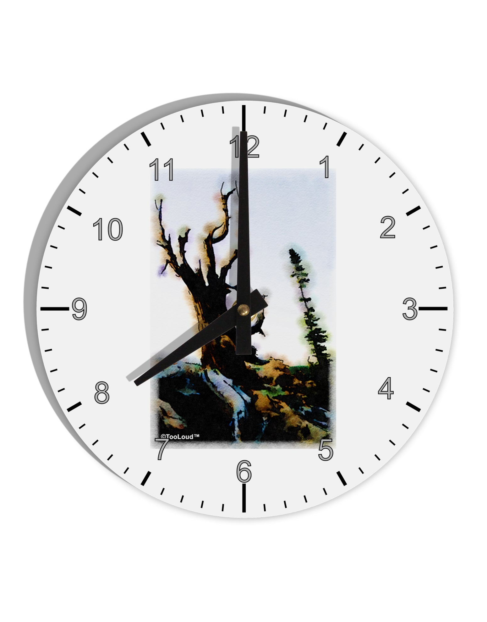CO Mountain Scenery Watercolor 10 InchRound Wall Clock with Numbers by TooLoud-Wall Clock-TooLoud-White-Davson Sales