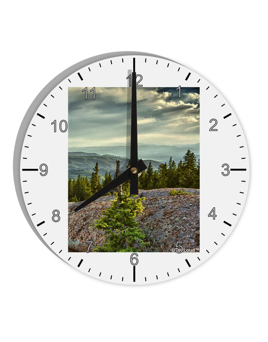 Nature Photography - Pine Kingdom 10 InchRound Wall Clock with Numbers by TooLoud-Wall Clock-TooLoud-White-Davson Sales