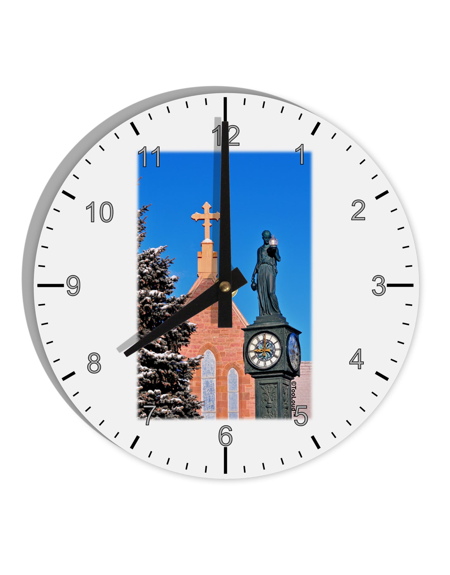 Manitou Springs Colorado 10 InchRound Wall Clock with Numbers by TooLoud-Wall Clock-TooLoud-White-Davson Sales
