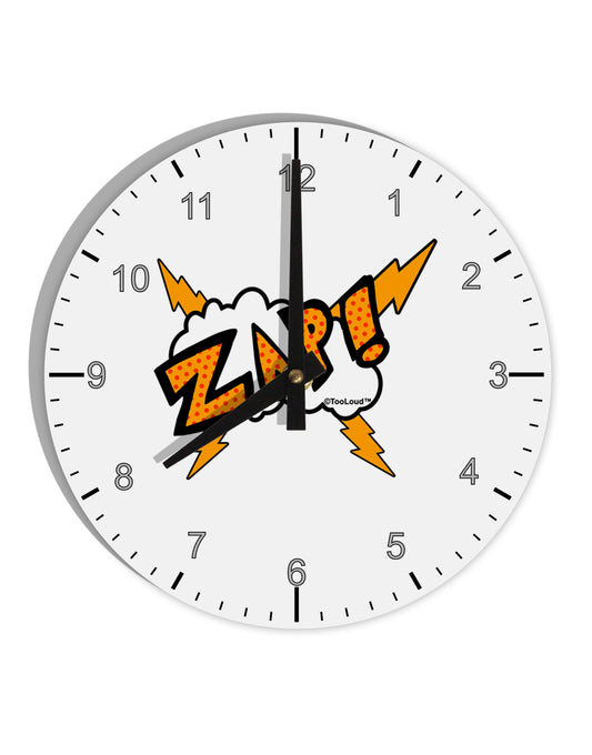 Onomatopoeia ZAP 10 InchRound Wall Clock with Numbers-Wall Clock-TooLoud-White-Davson Sales