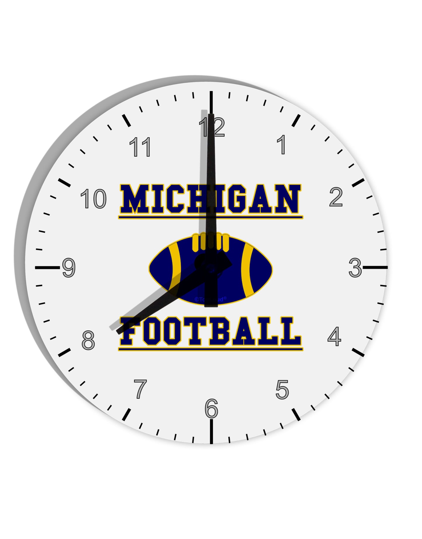 Michigan Football 10 InchRound Wall Clock with Numbers by TooLoud-Wall Clock-TooLoud-White-Davson Sales
