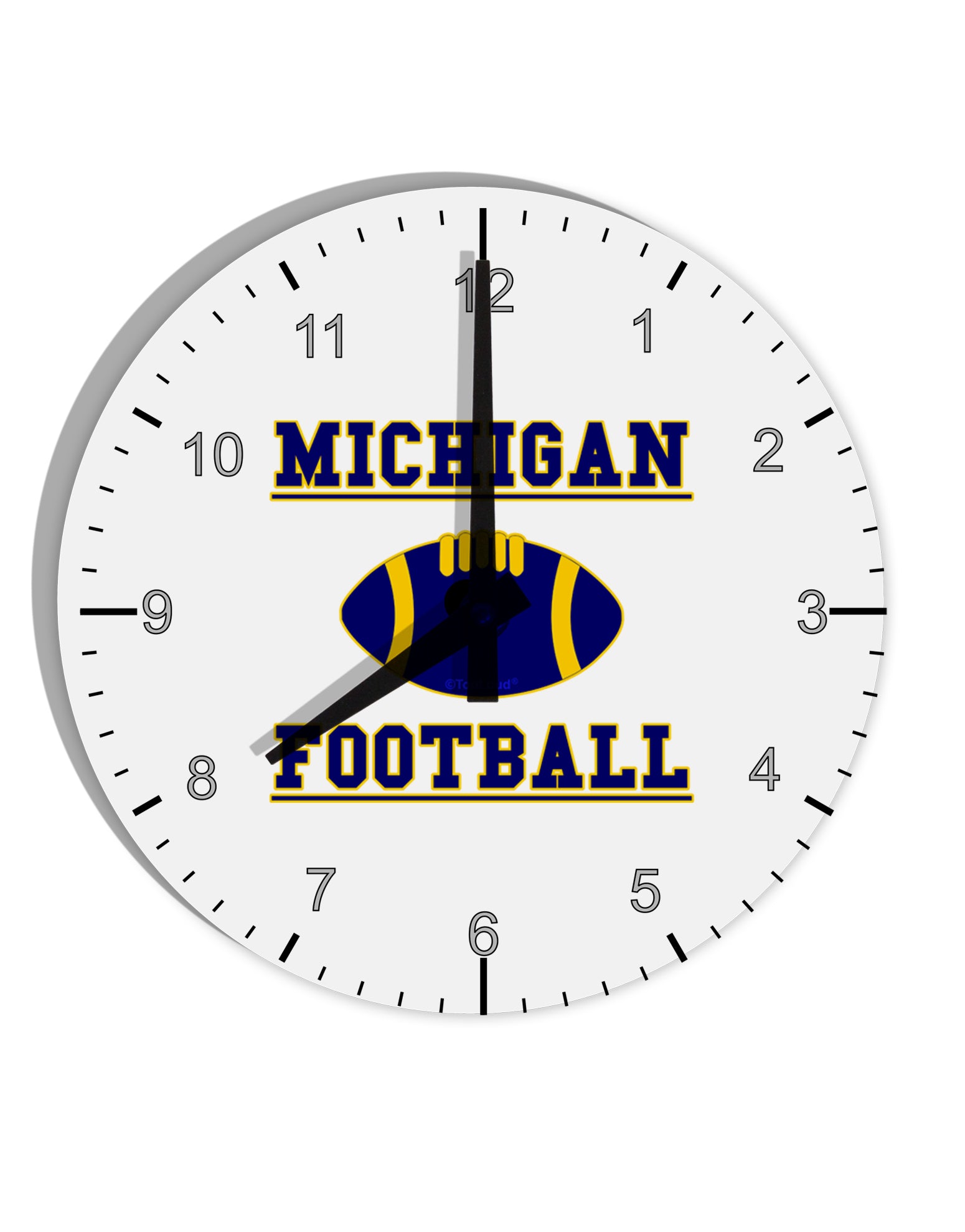 Michigan Football 10 InchRound Wall Clock with Numbers by TooLoud-Wall Clock-TooLoud-White-Davson Sales