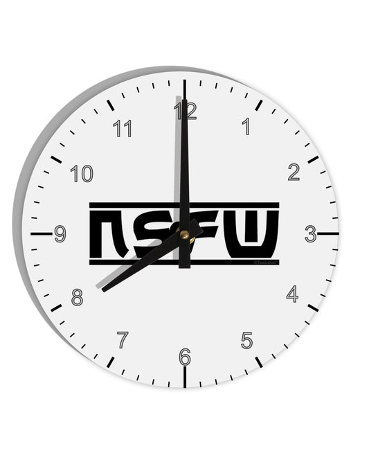 NSFW Not Safe For Work 10 InchRound Wall Clock with Numbers by TooLoud-Wall Clock-TooLoud-White-Davson Sales