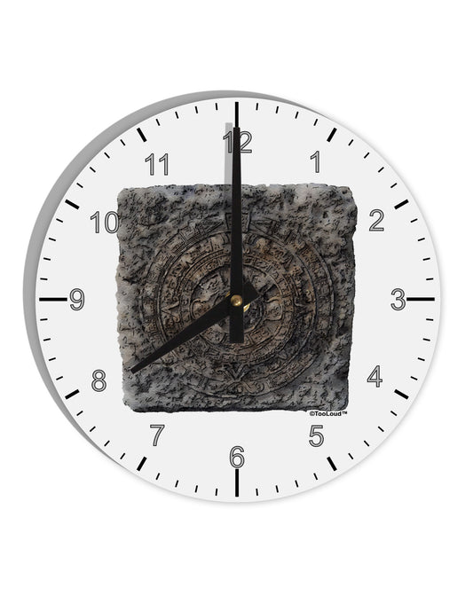 Stone Carving Watercolor 10 InchRound Wall Clock with Numbers-Wall Clock-TooLoud-White-Davson Sales