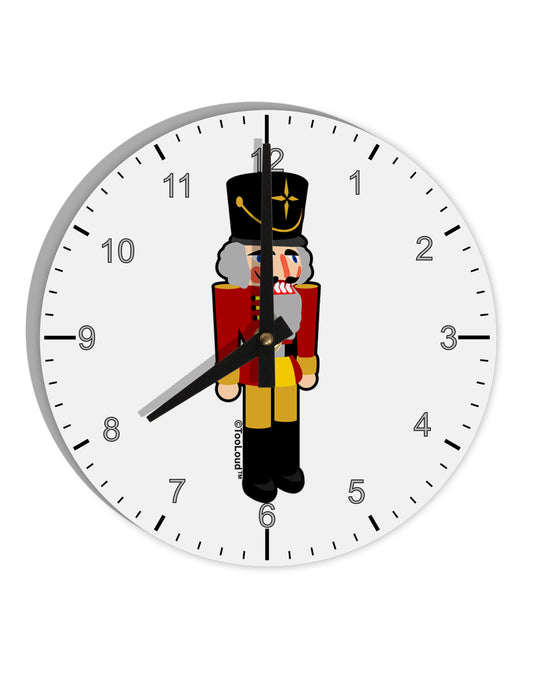 Festive Nutcracker - No Text 10 InchRound Wall Clock with Numbers by TooLoud-Wall Clock-TooLoud-White-Davson Sales