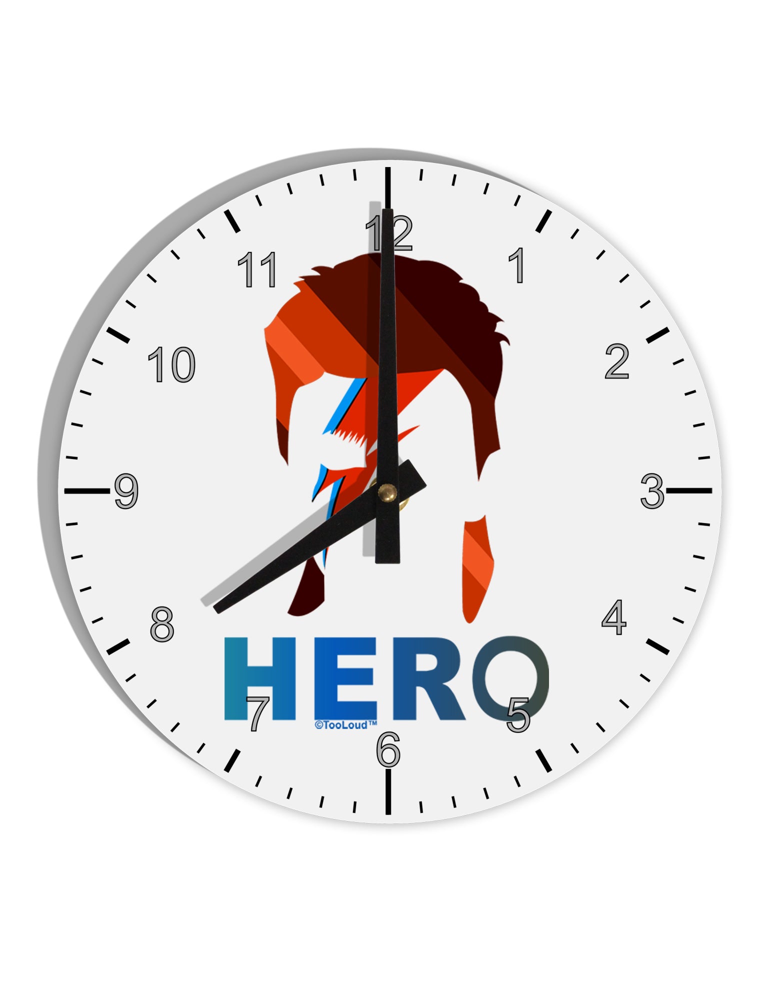 Hero of the Weirdos 10 InchRound Wall Clock with Numbers by TooLoud-Wall Clock-TooLoud-White-Davson Sales