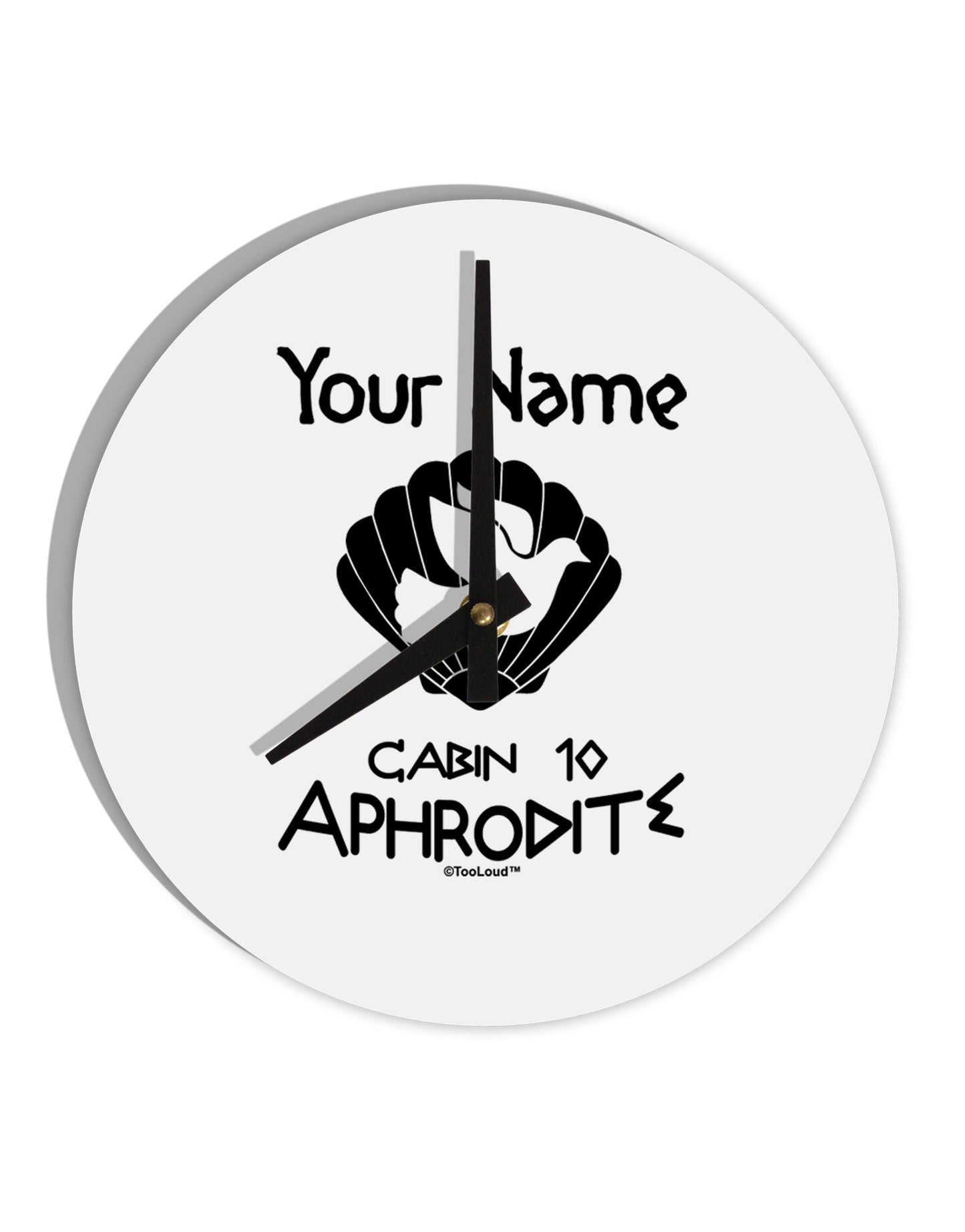 Personalized Cabin 10 Aphrodite 10 InchRound Wall Clock-Wall Clock-TooLoud-White-Davson Sales