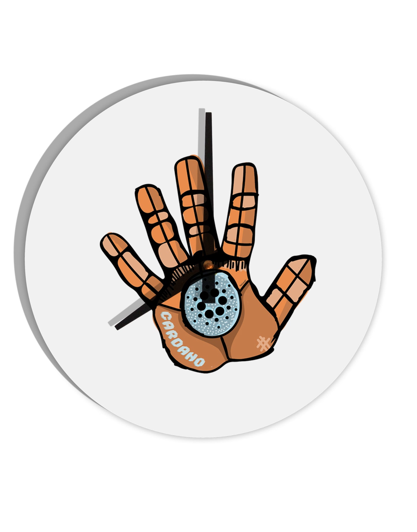 TooLoud Cardano Hero Hand 10 Inch Round Wall Clock-Wall Clock-TooLoud-Davson Sales