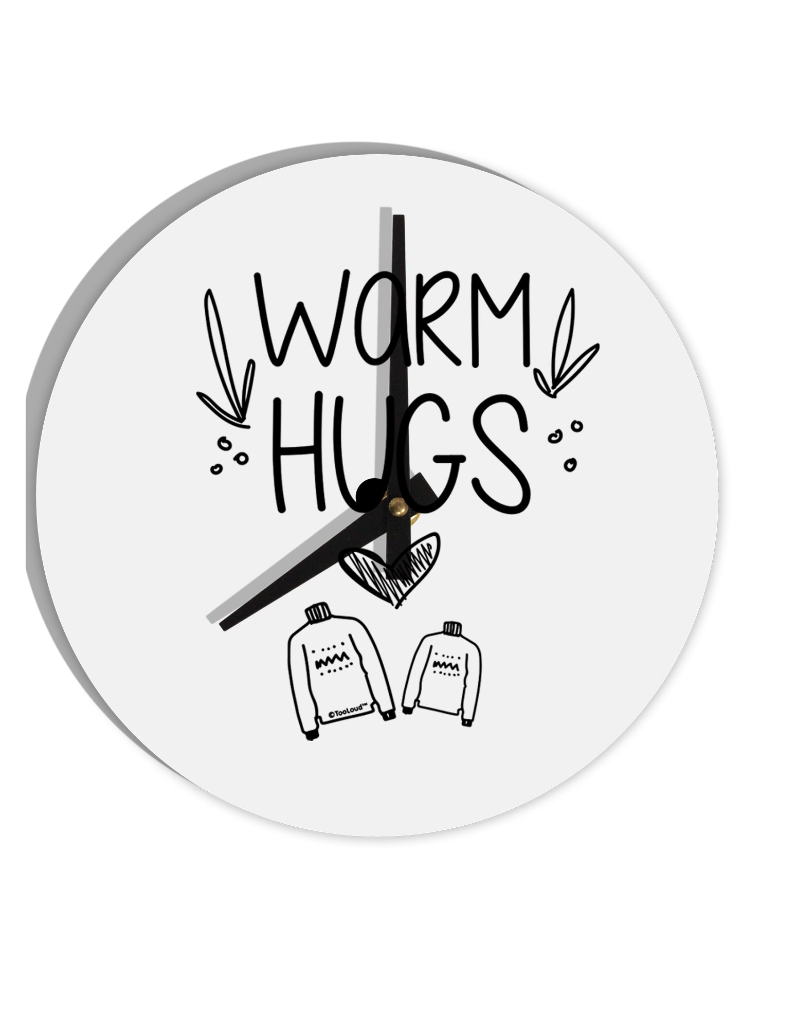 TooLoud Warm Hugs 10 Inch Round Wall Clock-Wall Clock-TooLoud-Davson Sales