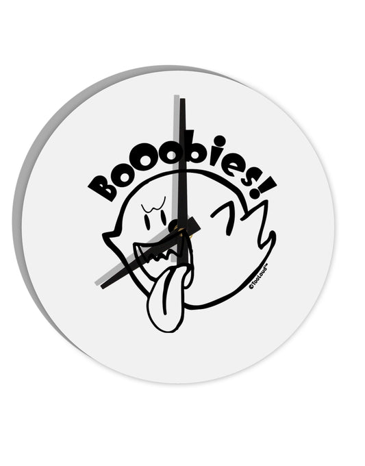 TooLoud Booobies 10 Inch Round Wall Clock-Wall Clock-TooLoud-Davson Sales