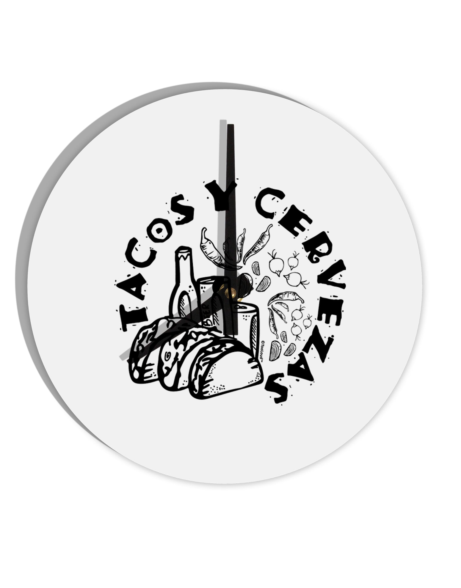 TooLoud Tacos Y Cervezas 10 Inch Round Wall Clock-Wall Clock-TooLoud-Davson Sales