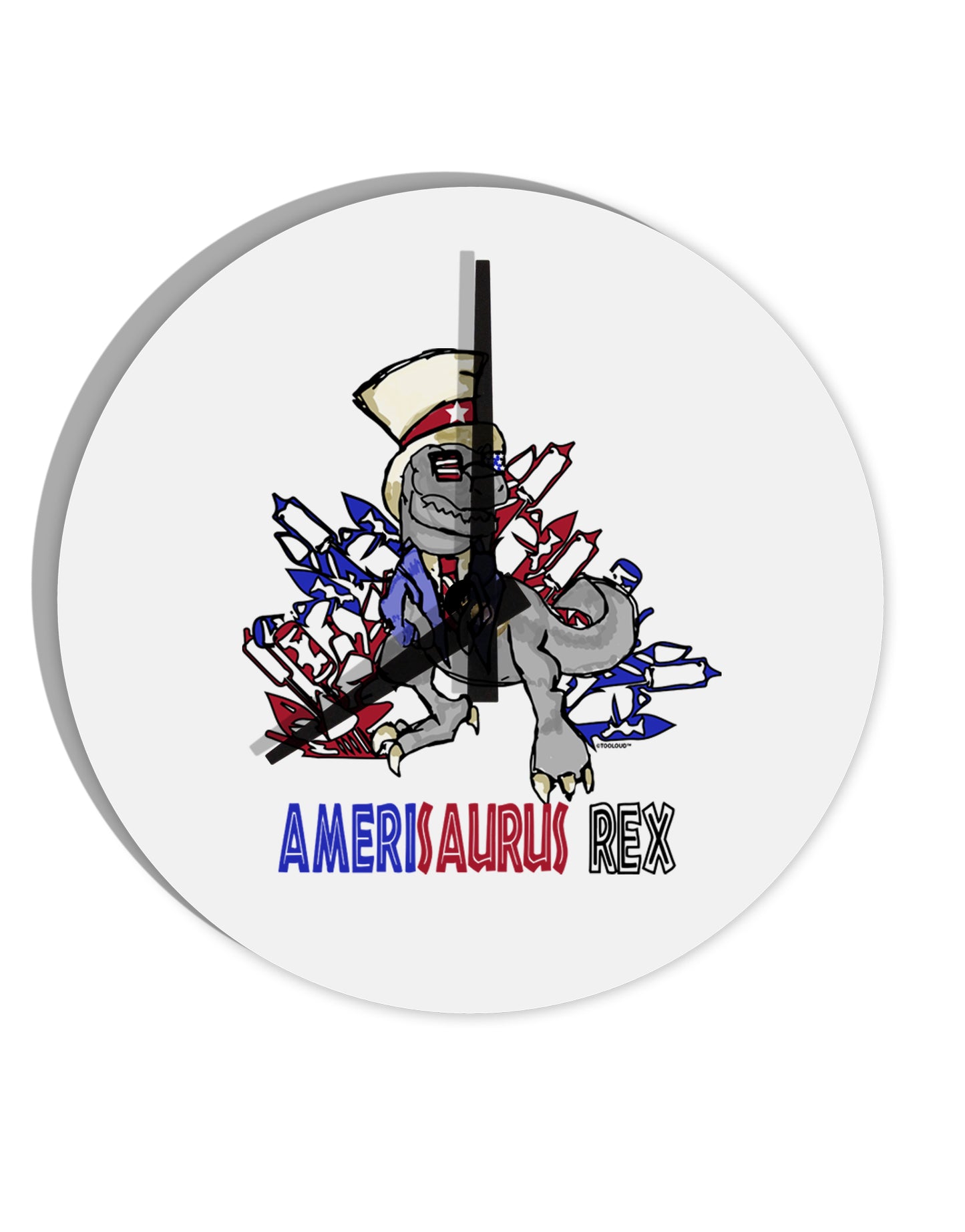 TooLoud AMERISAURUS REX 10 Inch Round Wall Clock-Wall Clock-TooLoud-Davson Sales