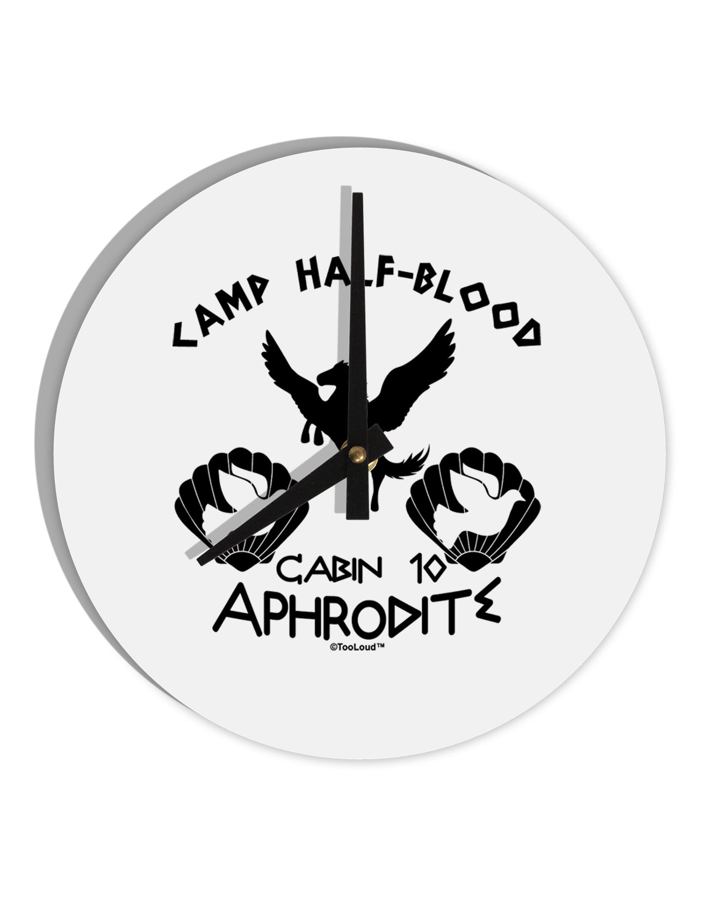 Cabin 10 Aphrodite Camp Half Blood 10 InchRound Wall Clock-Wall Clock-TooLoud-White-Davson Sales