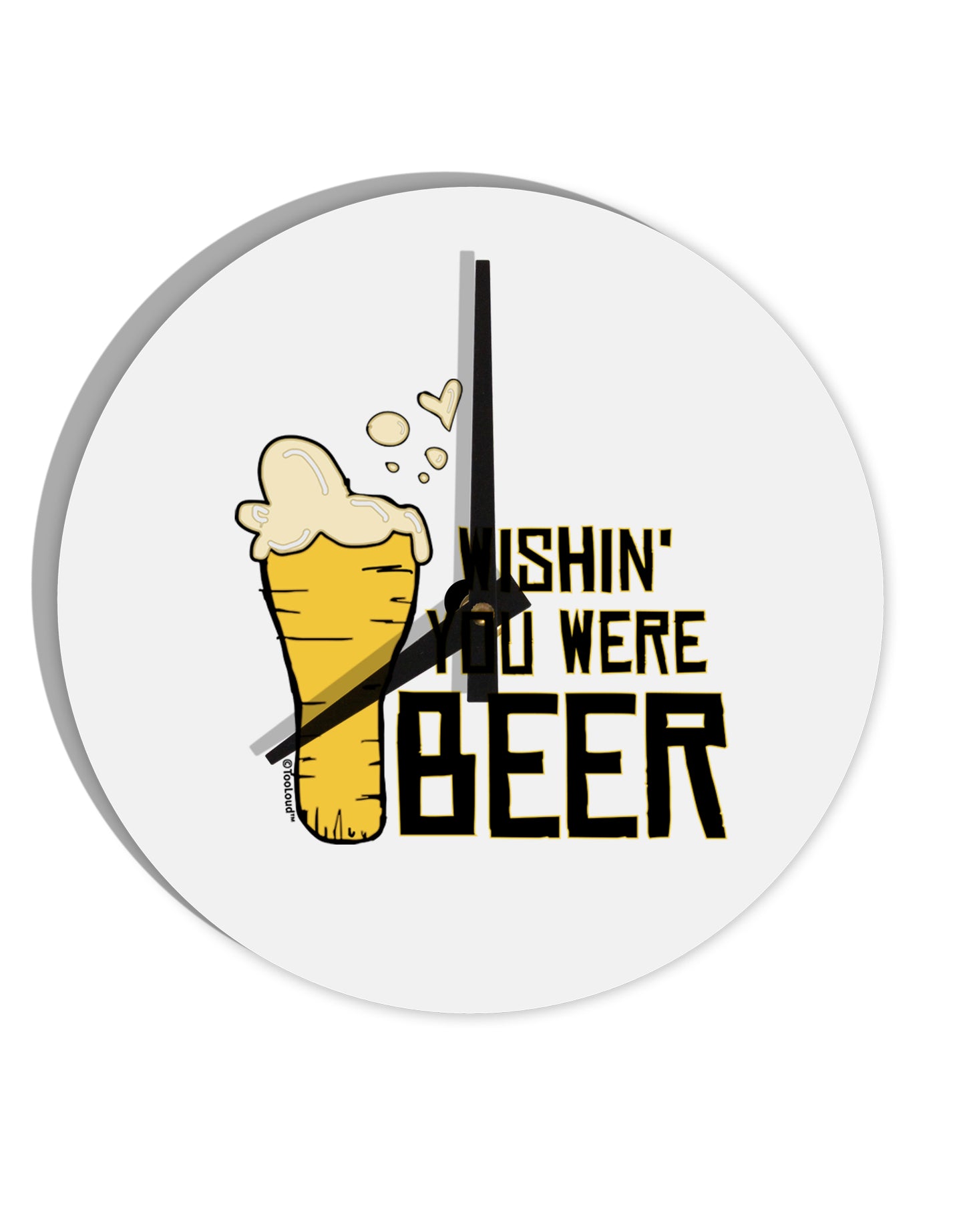 TooLoud Wishin you were Beer 10 Inch Round Wall Clock-Wall Clock-TooLoud-Davson Sales