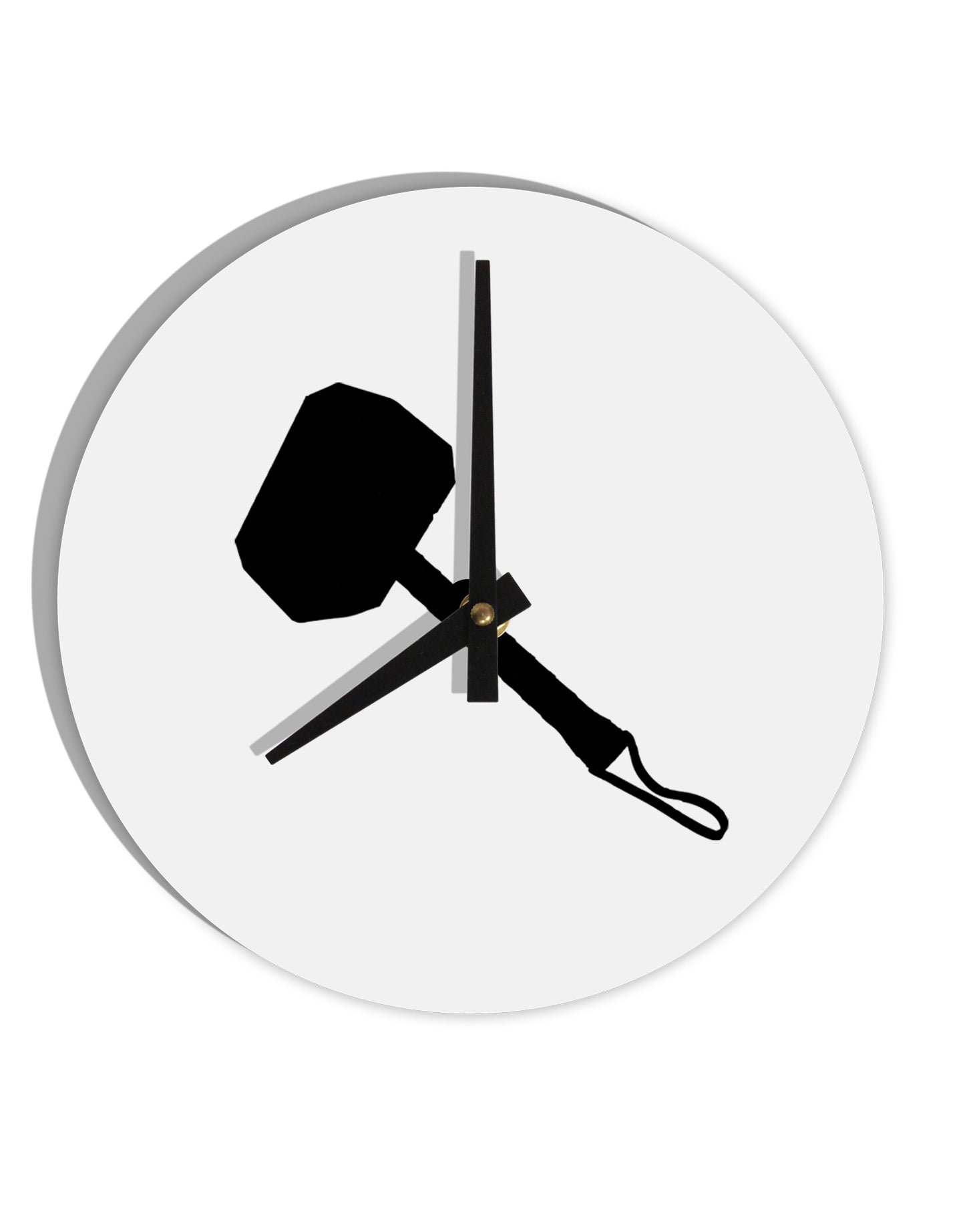 Thors Hammer Nordic Runes Lucky Odin Mjolnir Valhalla 10 InchRound Wall Clock by TooLoud-Wall Clock-TooLoud-White-Davson Sales