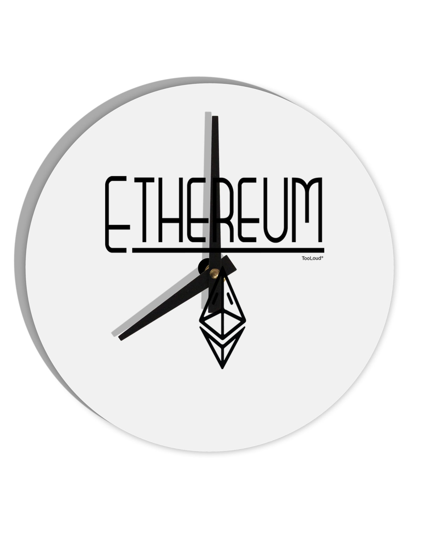 TooLoud Ethereum with logo 10 Inch Round Wall Clock-Wall Clock-TooLoud-Davson Sales