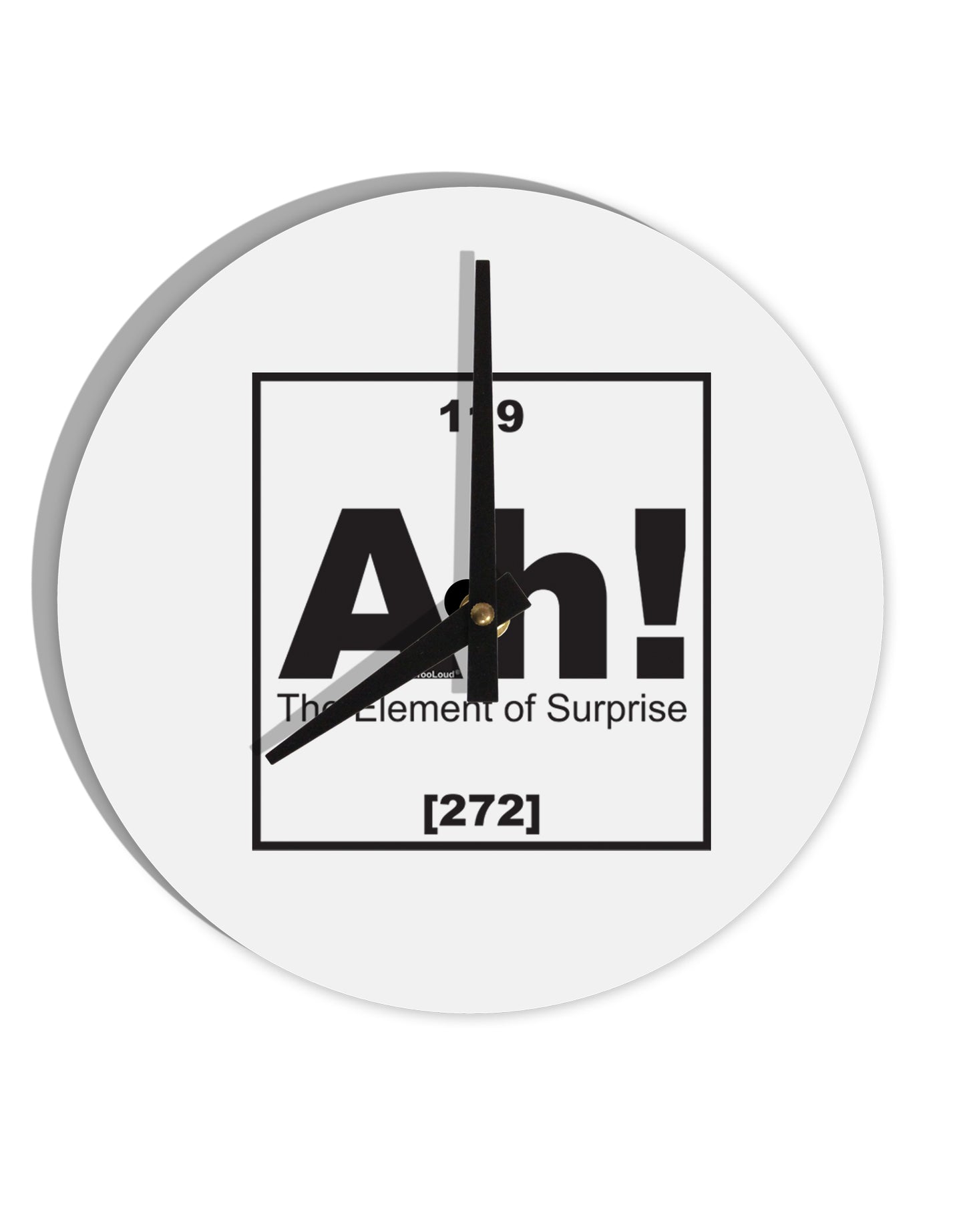Ah the Element of Surprise Funny Science 10 InchRound Wall Clock by TooLoud-Wall Clock-TooLoud-White-Davson Sales