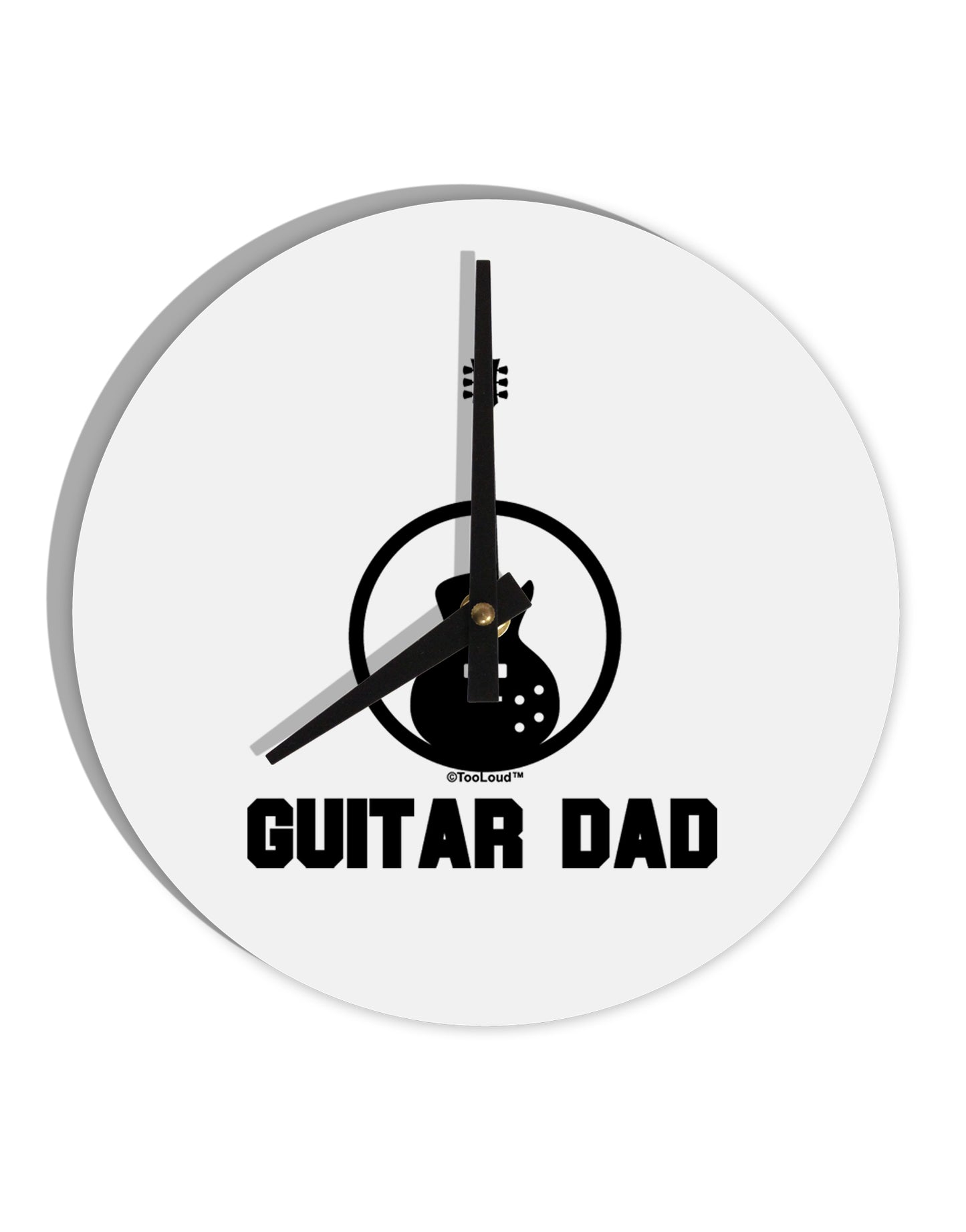 Guitar Dad 10 InchRound Wall Clock by TooLoud-Wall Clock-TooLoud-White-Davson Sales