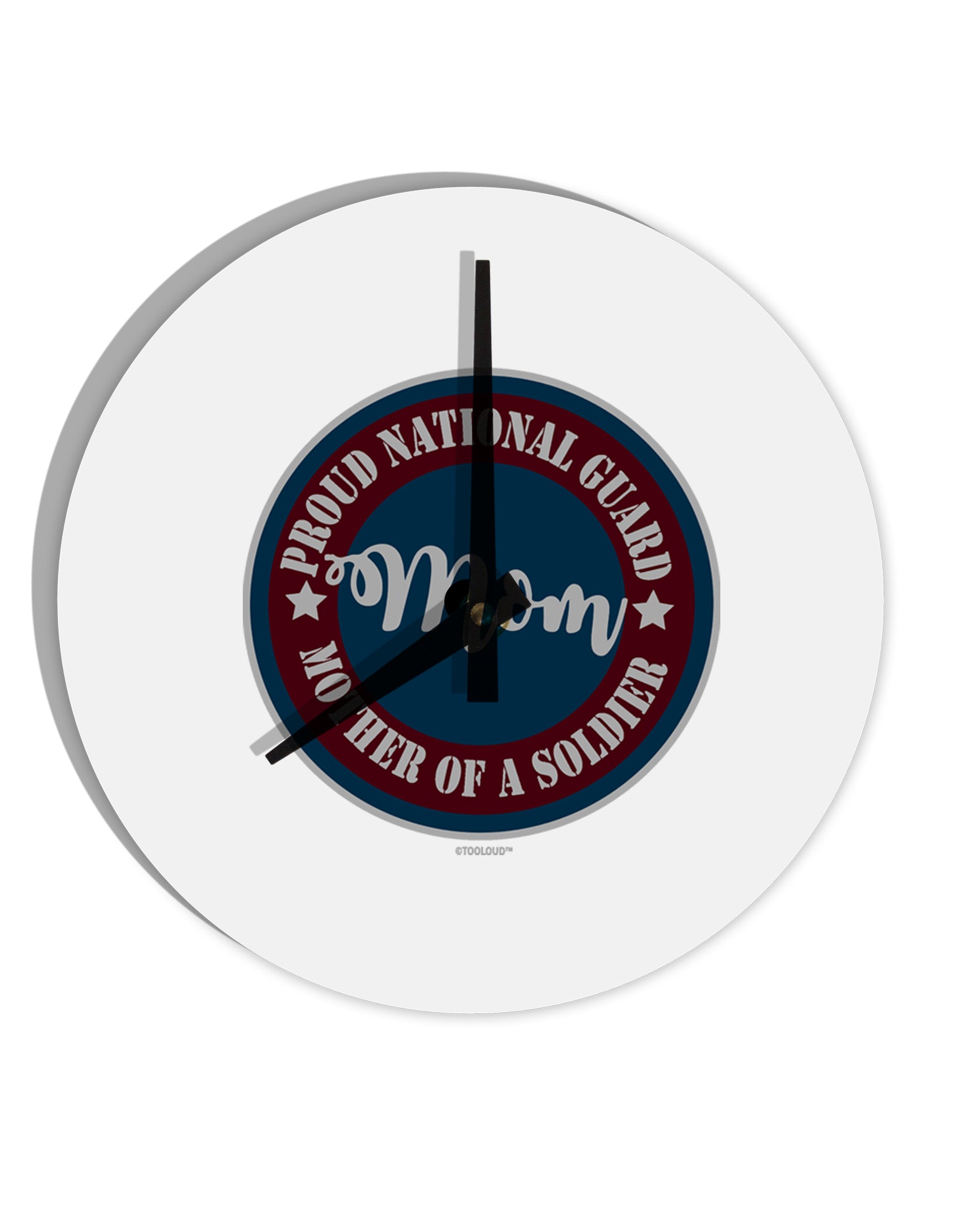 TooLoud Proud National Guard Mom 10 Inch Round Wall Clock-Wall Clock-TooLoud-Davson Sales