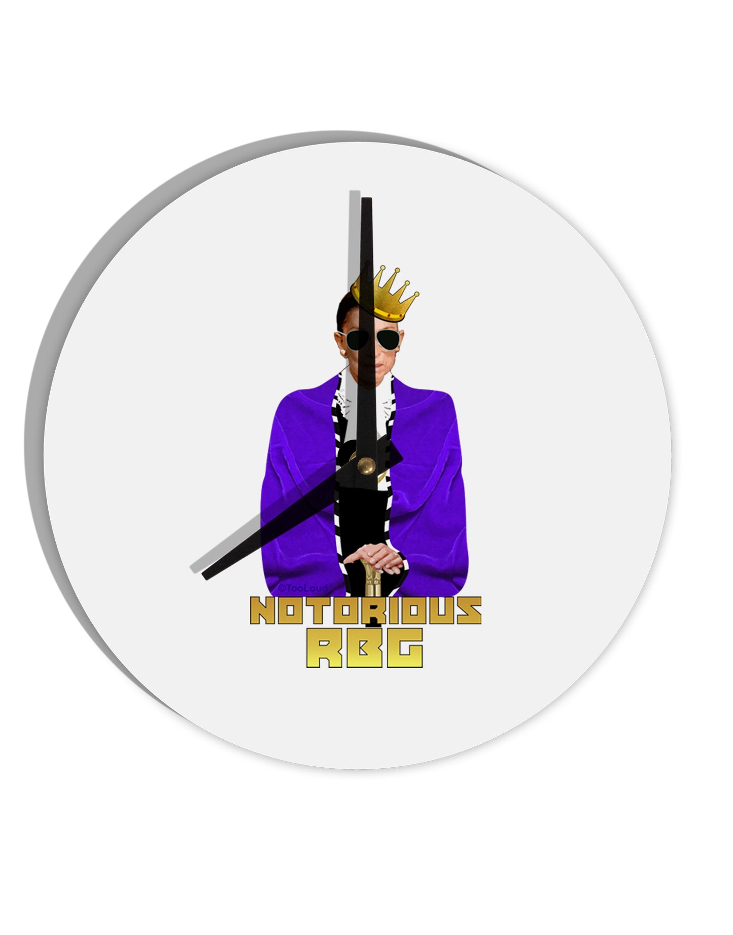 Notorious RBG 10 InchRound Wall Clock by TooLoud-Wall Clock-TooLoud-White-Davson Sales