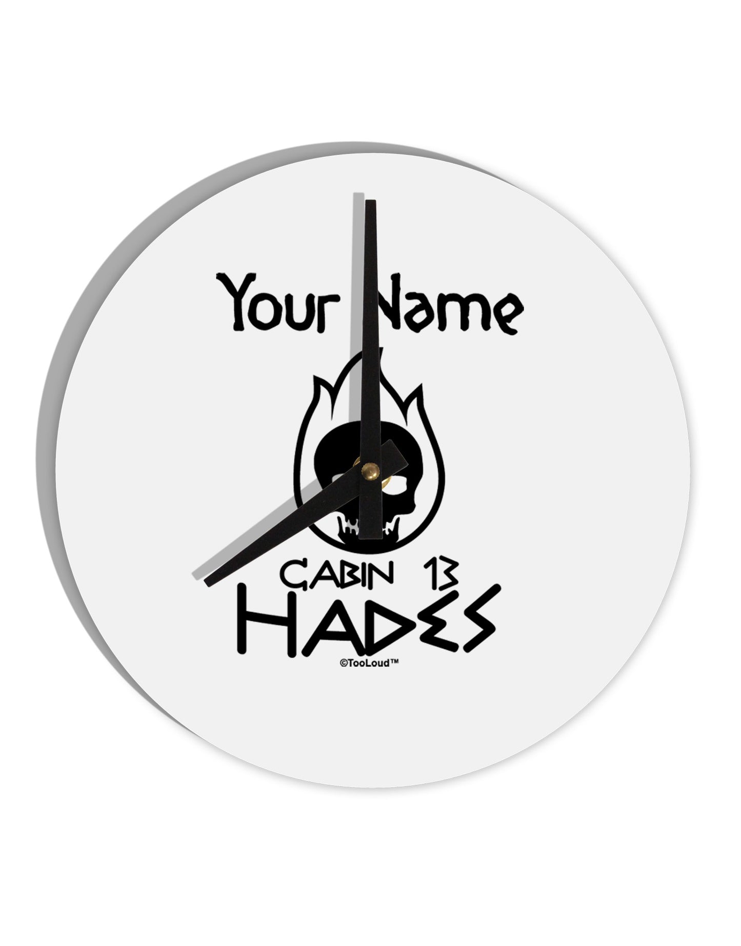 Personalized Cabin 13 Hades 10 InchRound Wall Clock-Wall Clock-TooLoud-White-Davson Sales