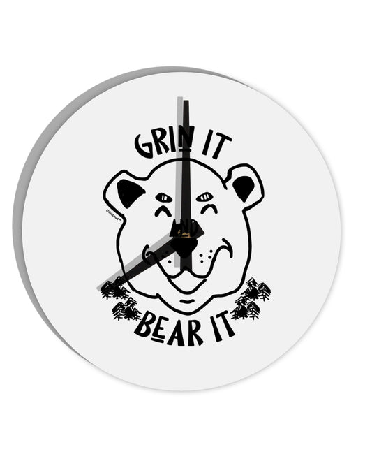 TooLoud Grin and bear it 10 Inch Round Wall Clock-Wall Clock-TooLoud-Davson Sales