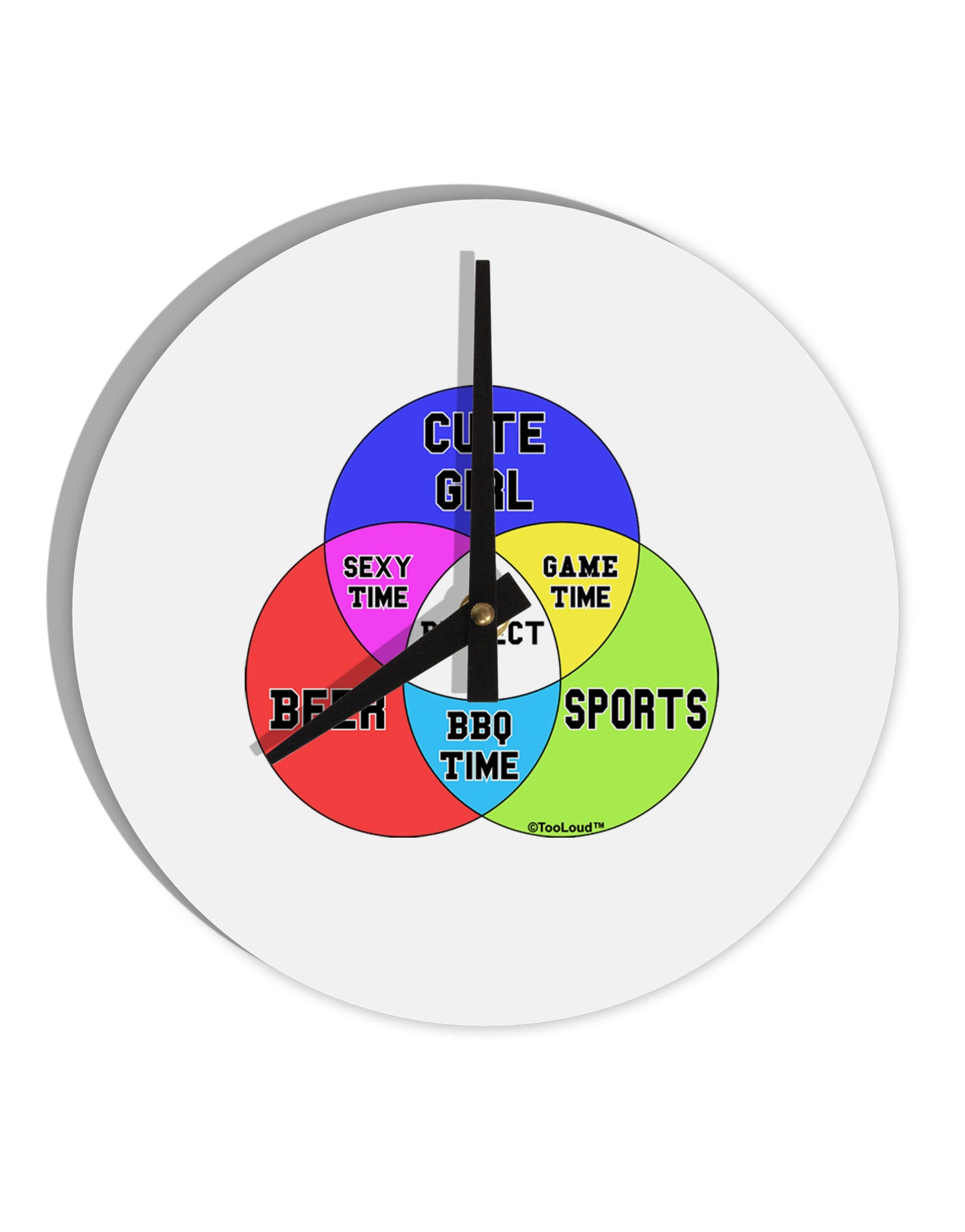Beer Girl and Sports Diagram 10 InchRound Wall Clock-Wall Clock-TooLoud-White-Davson Sales