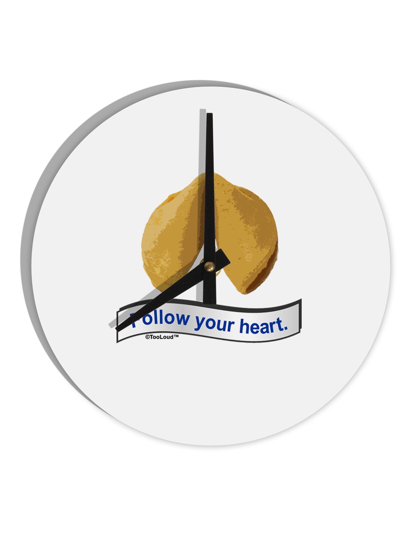 Follow Your Heart Fortune 10 InchRound Wall Clock-Wall Clock-TooLoud-White-Davson Sales