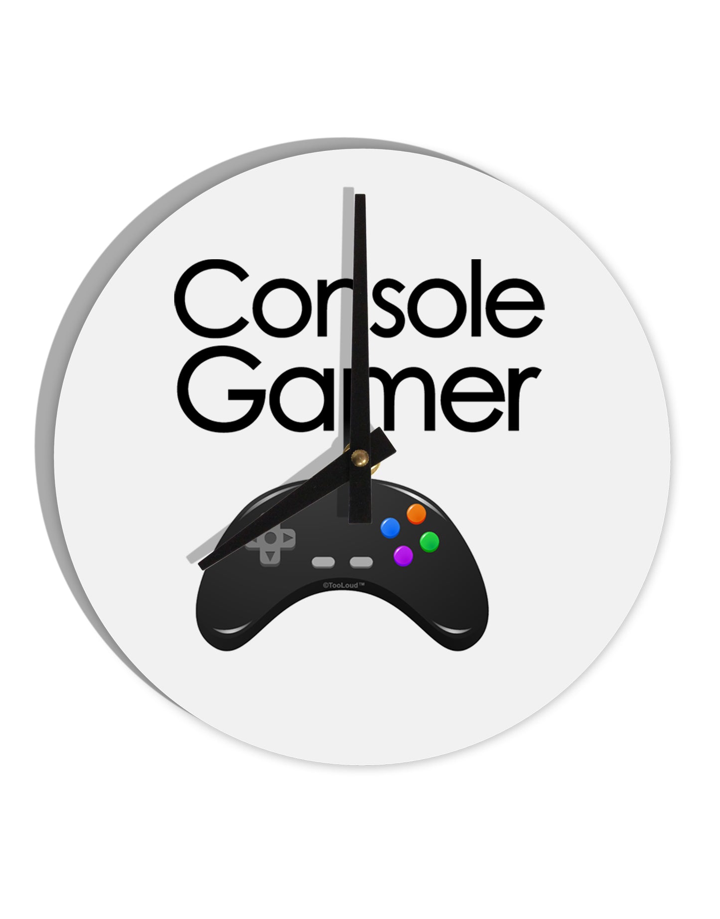 Console Gamer 10 InchRound Wall Clock by TooLoud-Wall Clock-TooLoud-White-Davson Sales